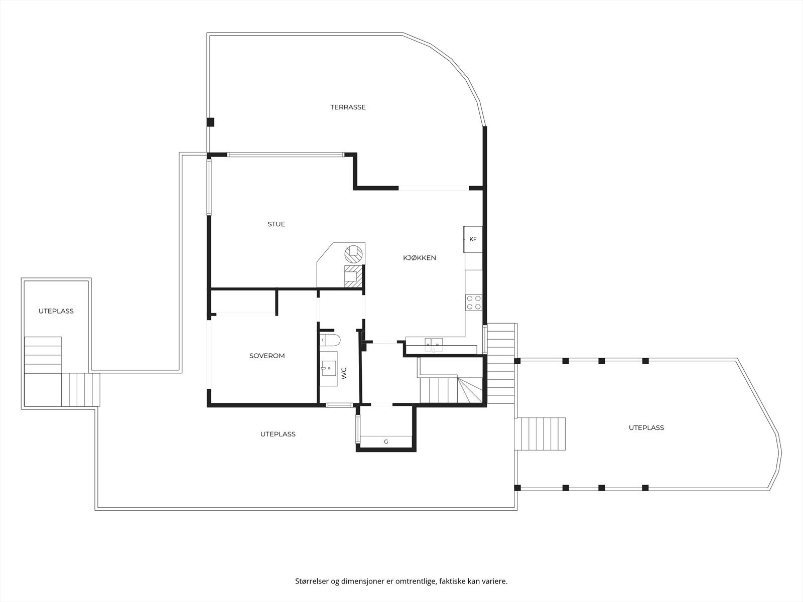 Planskisse hovedetasje - BRA-i: 78kvm. TBA: 38 kvm. Galleribilde