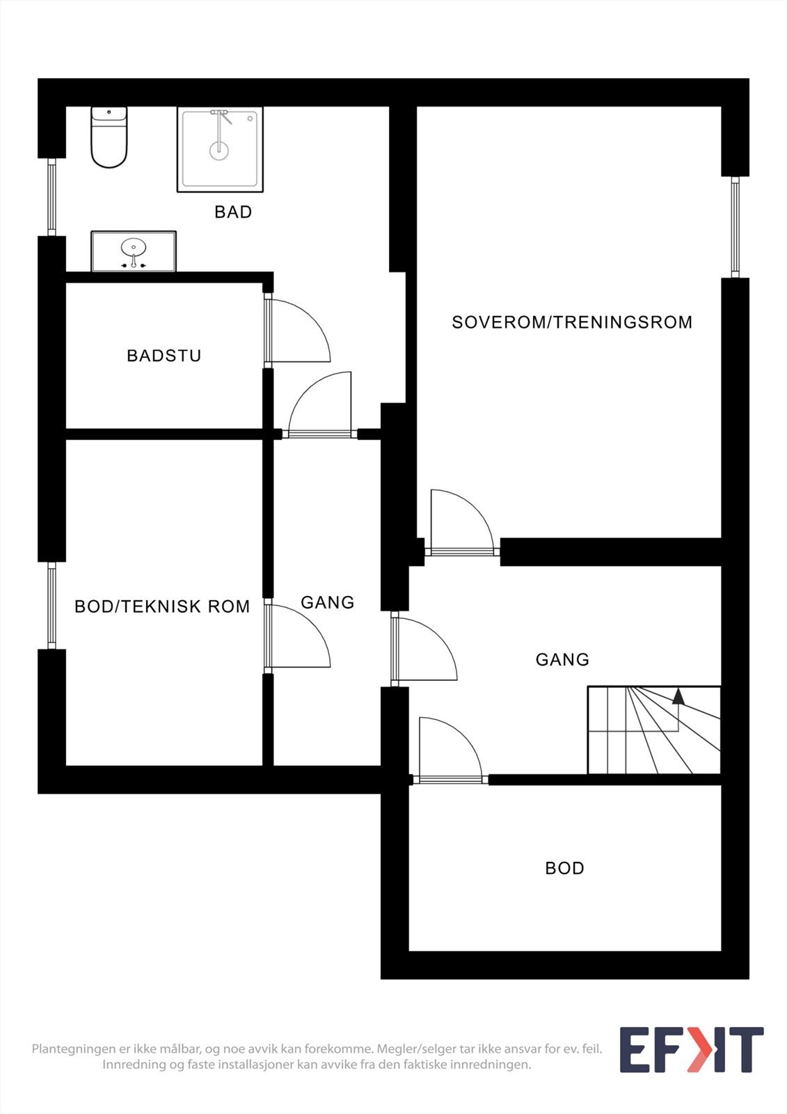 Kjelleren er godkjent som hoveddel og inneholder bad, badstue, trimrom og teknisk rom - alt oppgradert i 2012. Galleribilde