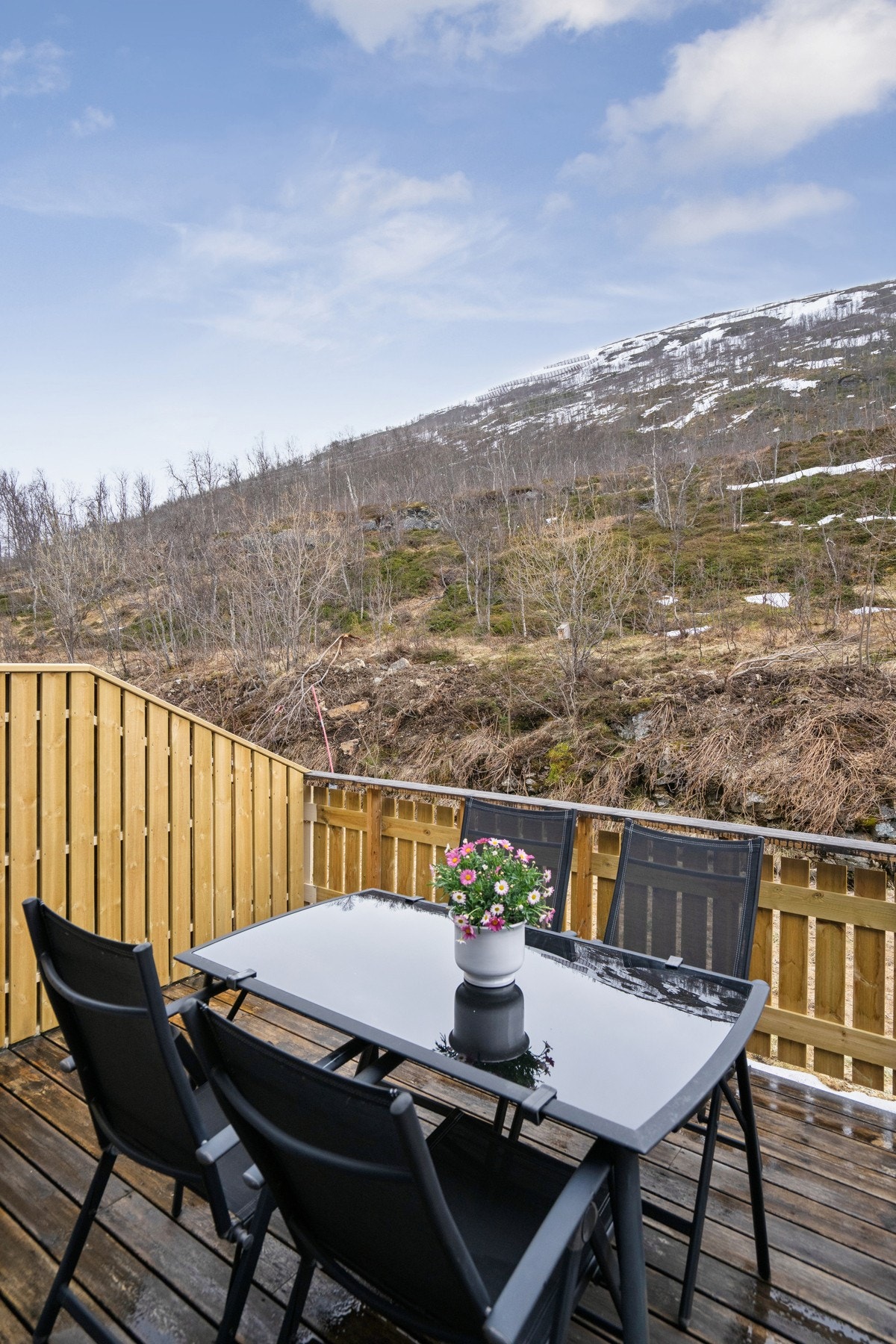 Terrasse rett ut mot fjellet og naturen Galleribilde