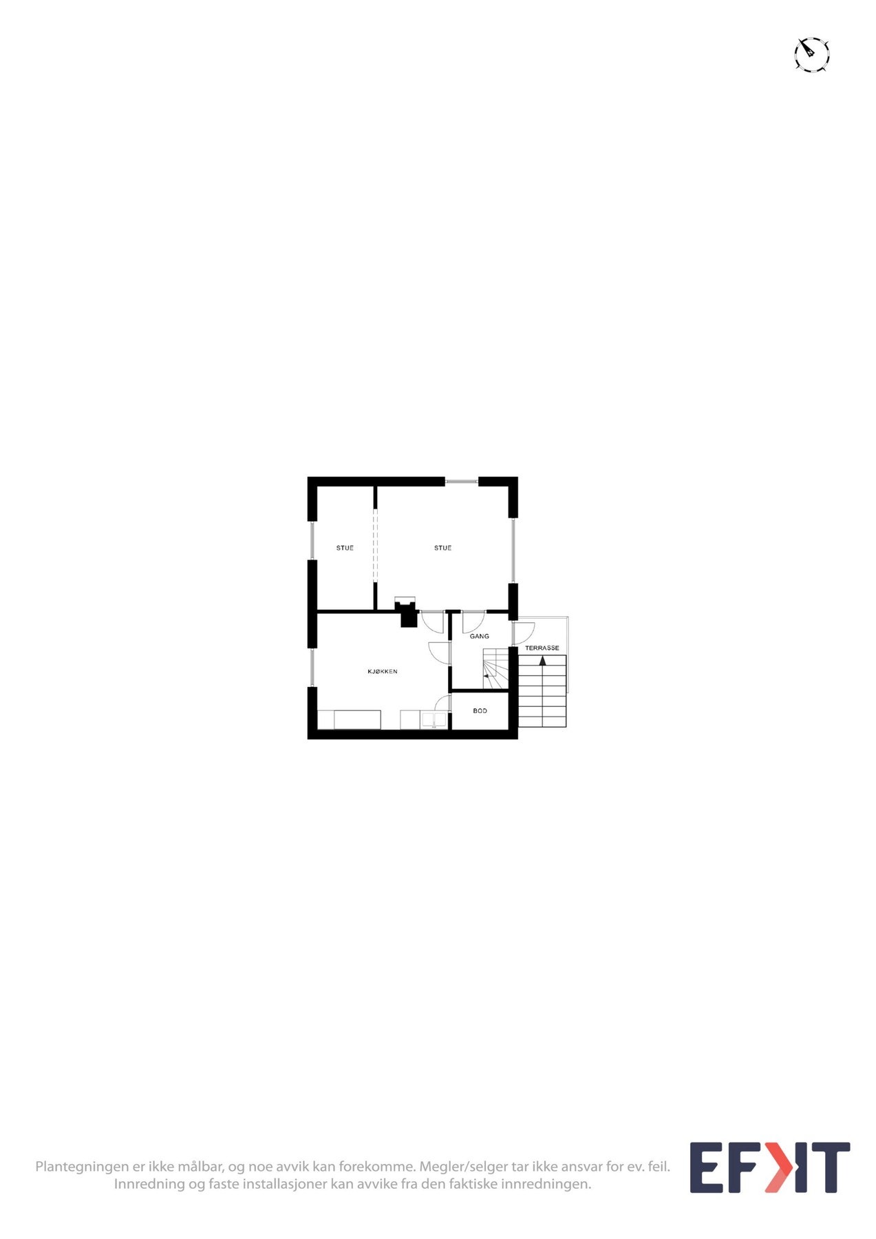Plantegning kårbolig - 1.etasje Galleribilde