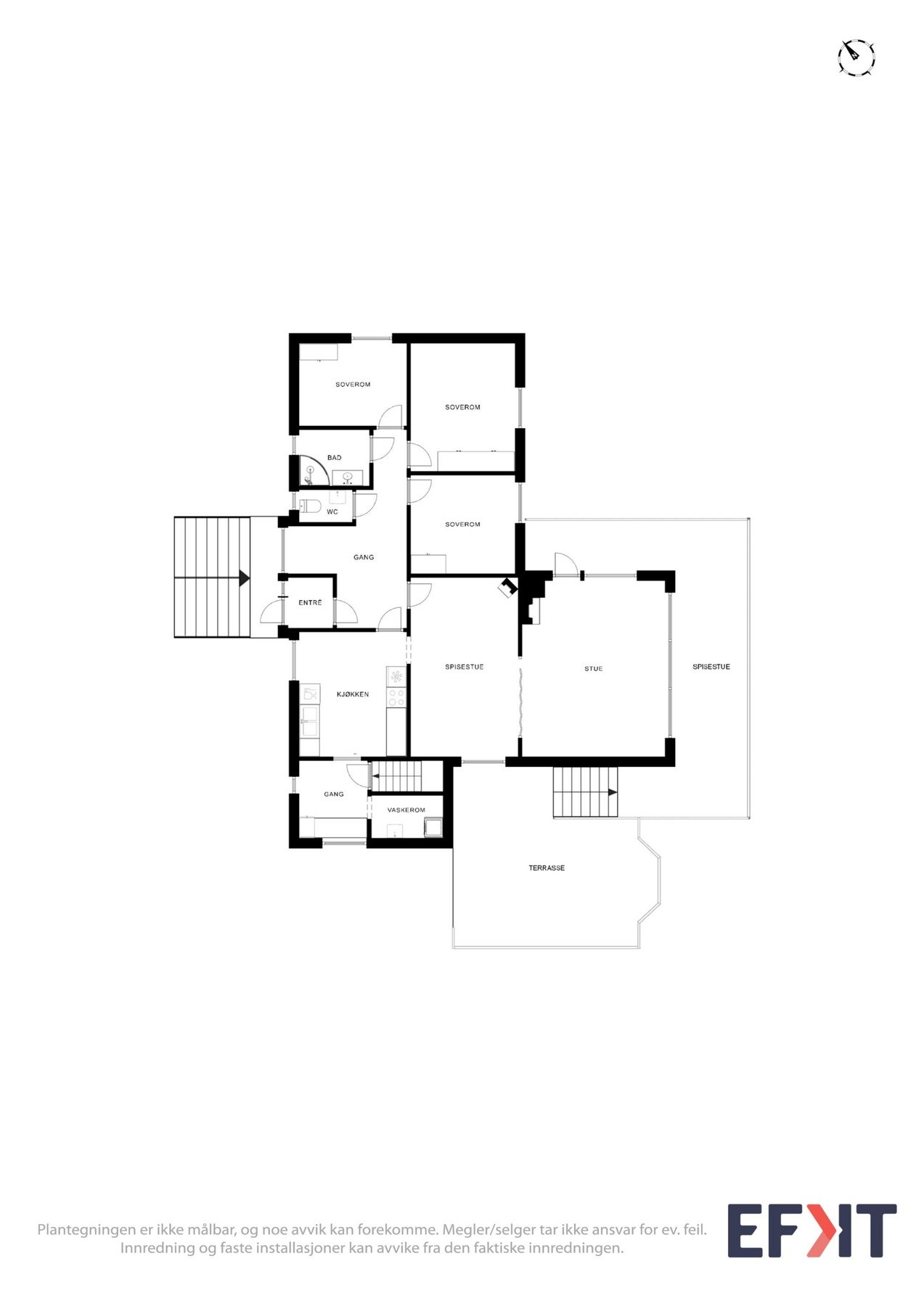 Plantegning 1.etasje enebolig Galleribilde