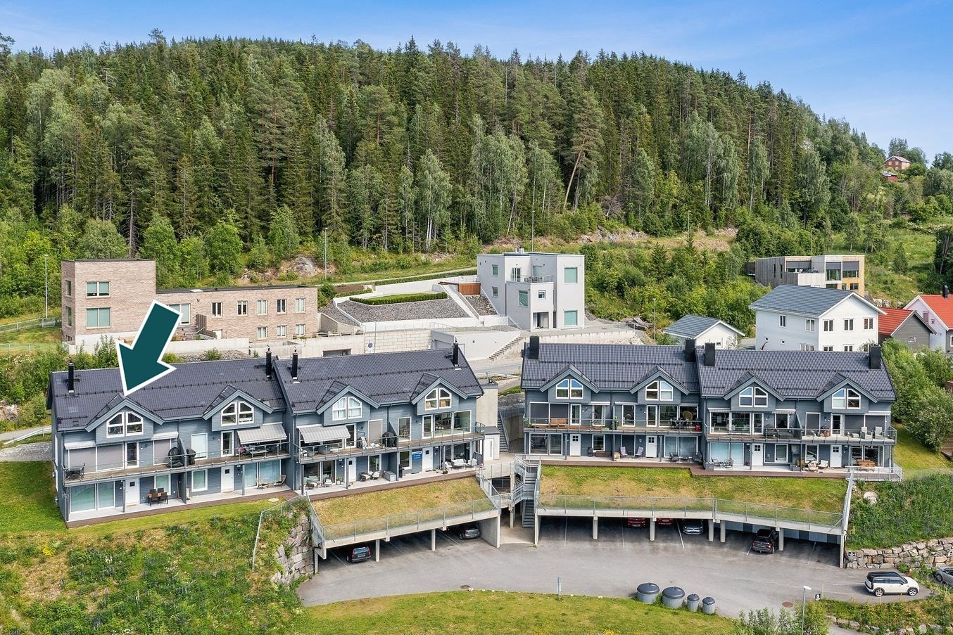 Leiligheten har en fin beliggenhet som endeleilighet mot nord. Galleribilde