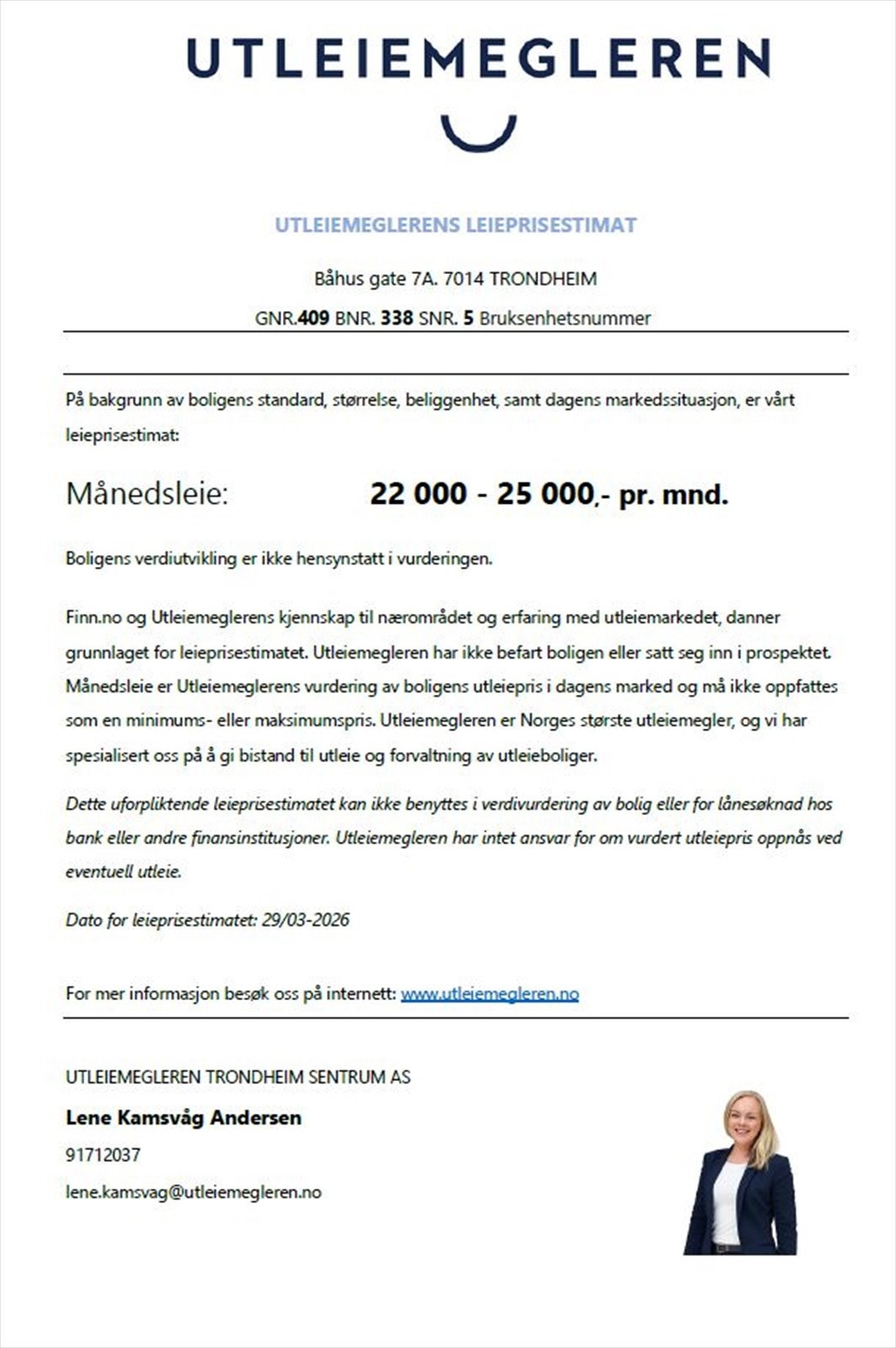 Leieprisvurdering Galleribilde