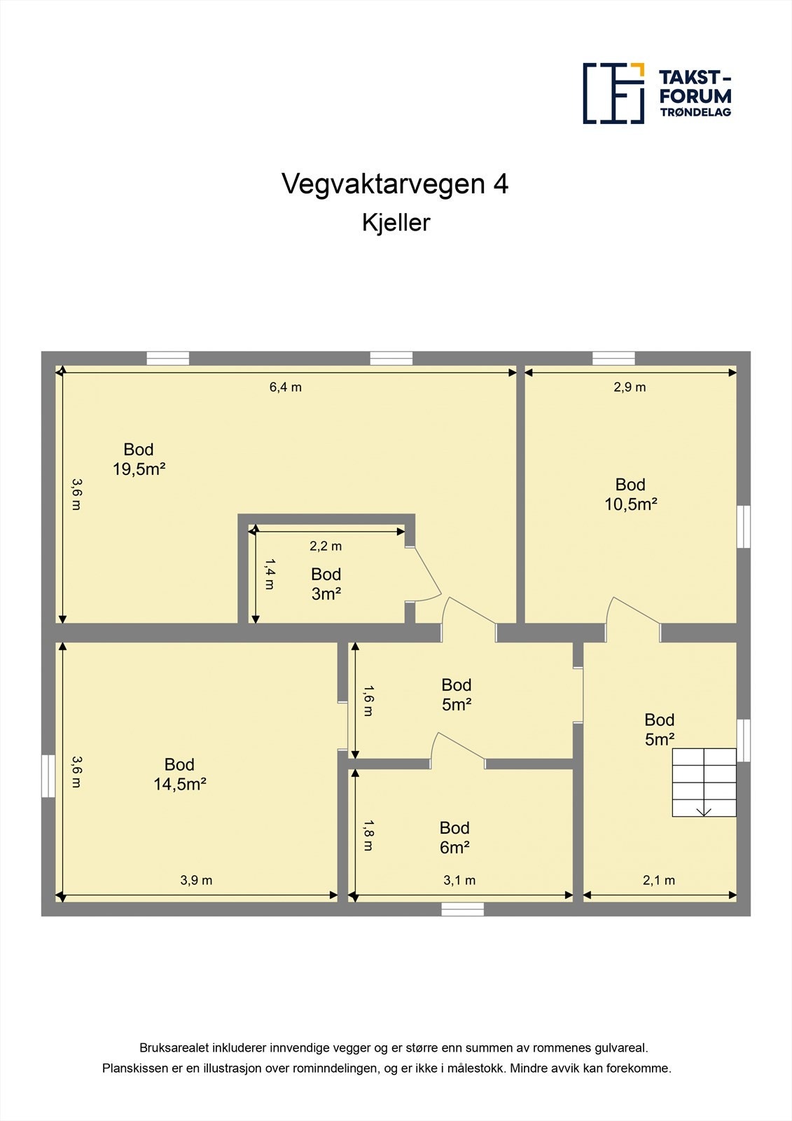 Planskisse kjeller. Galleribilde
