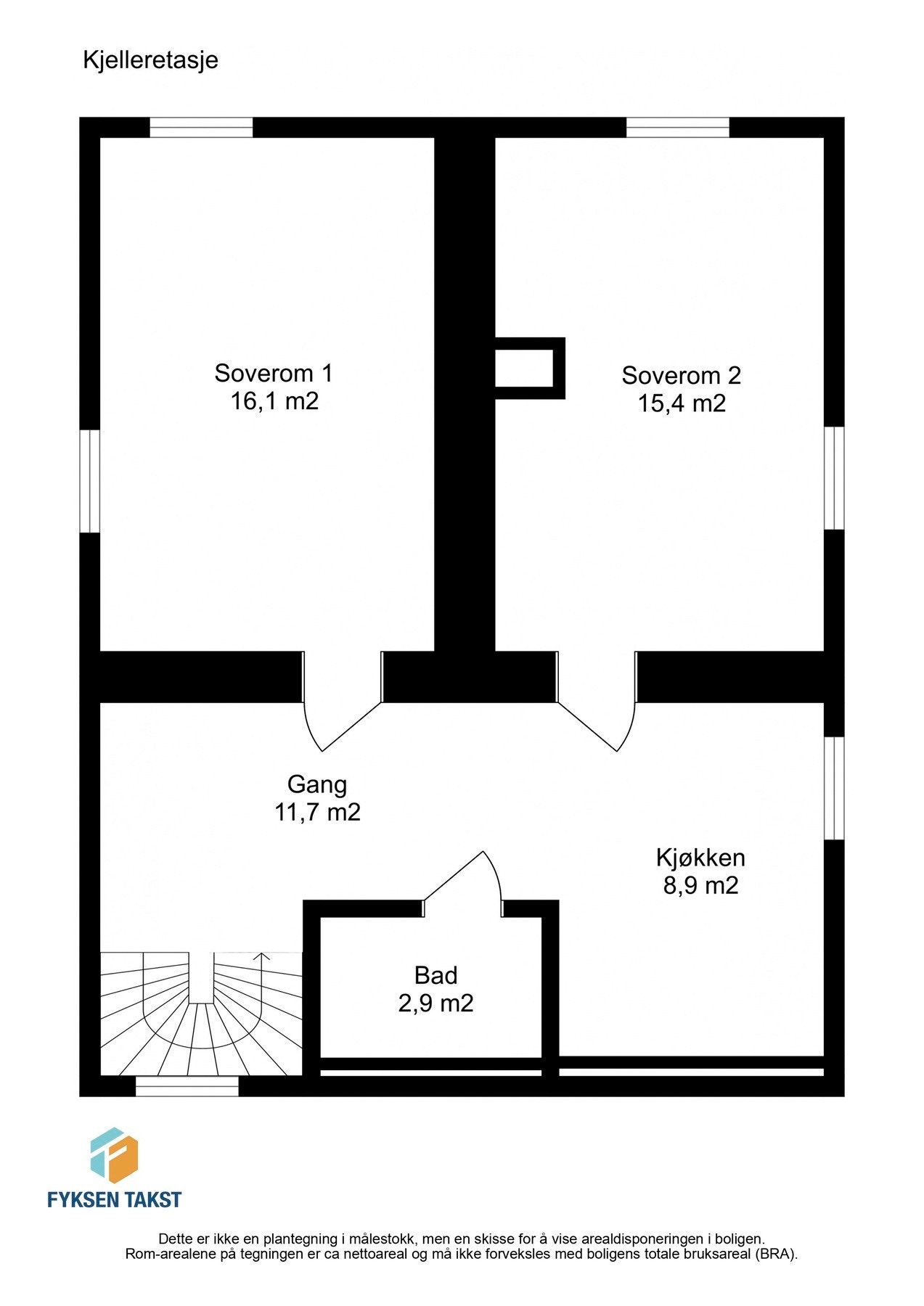 Planskisse kjelleretasje. Galleribilde