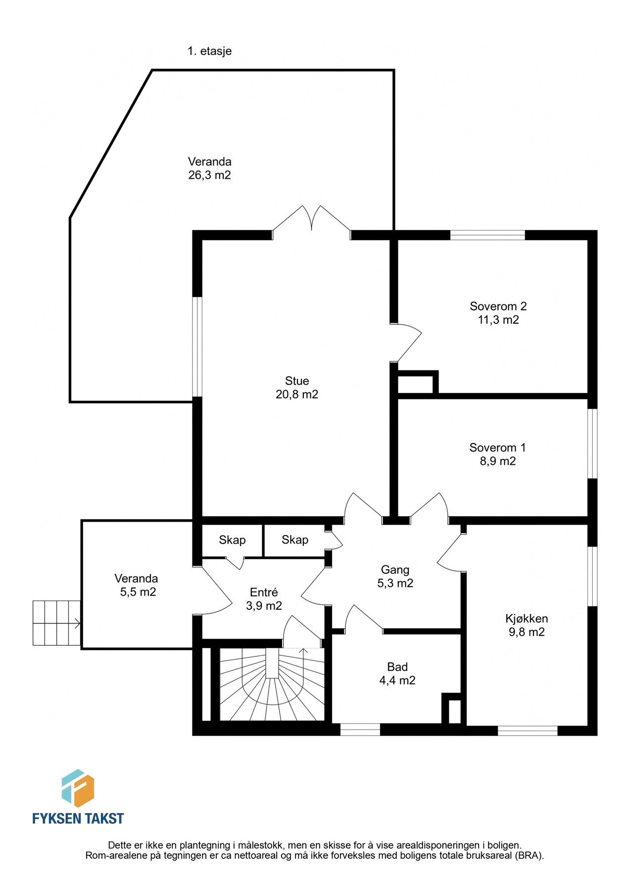 Planskisse 1. etasje Galleribilde