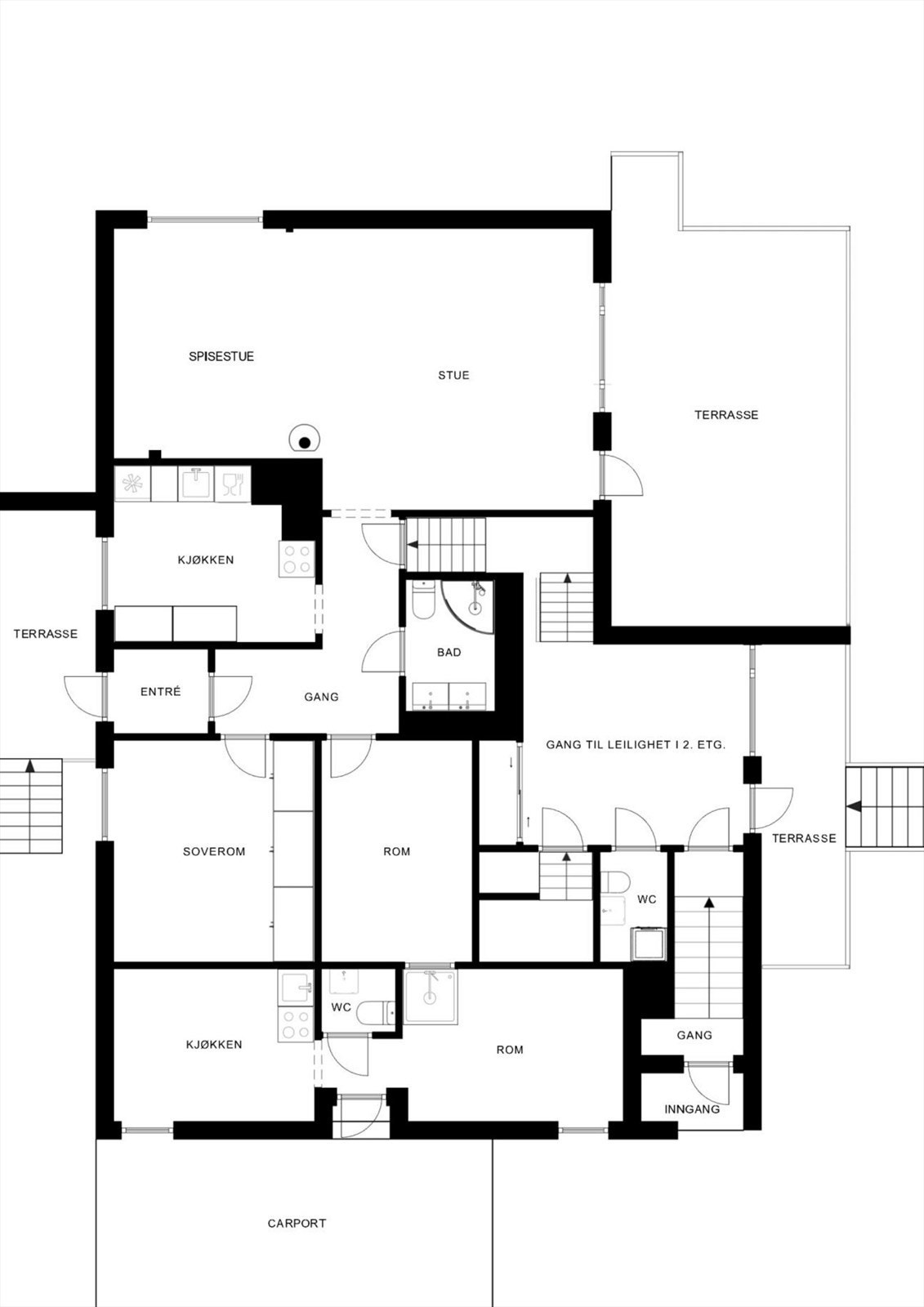 Planløsning 1. etasje Galleribilde