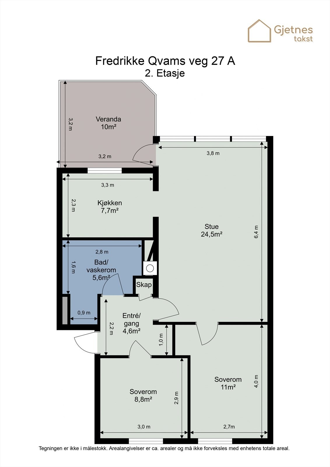 Ta en titt på planskissen og gjør deg kjent med romfordelingen! Galleribilde
