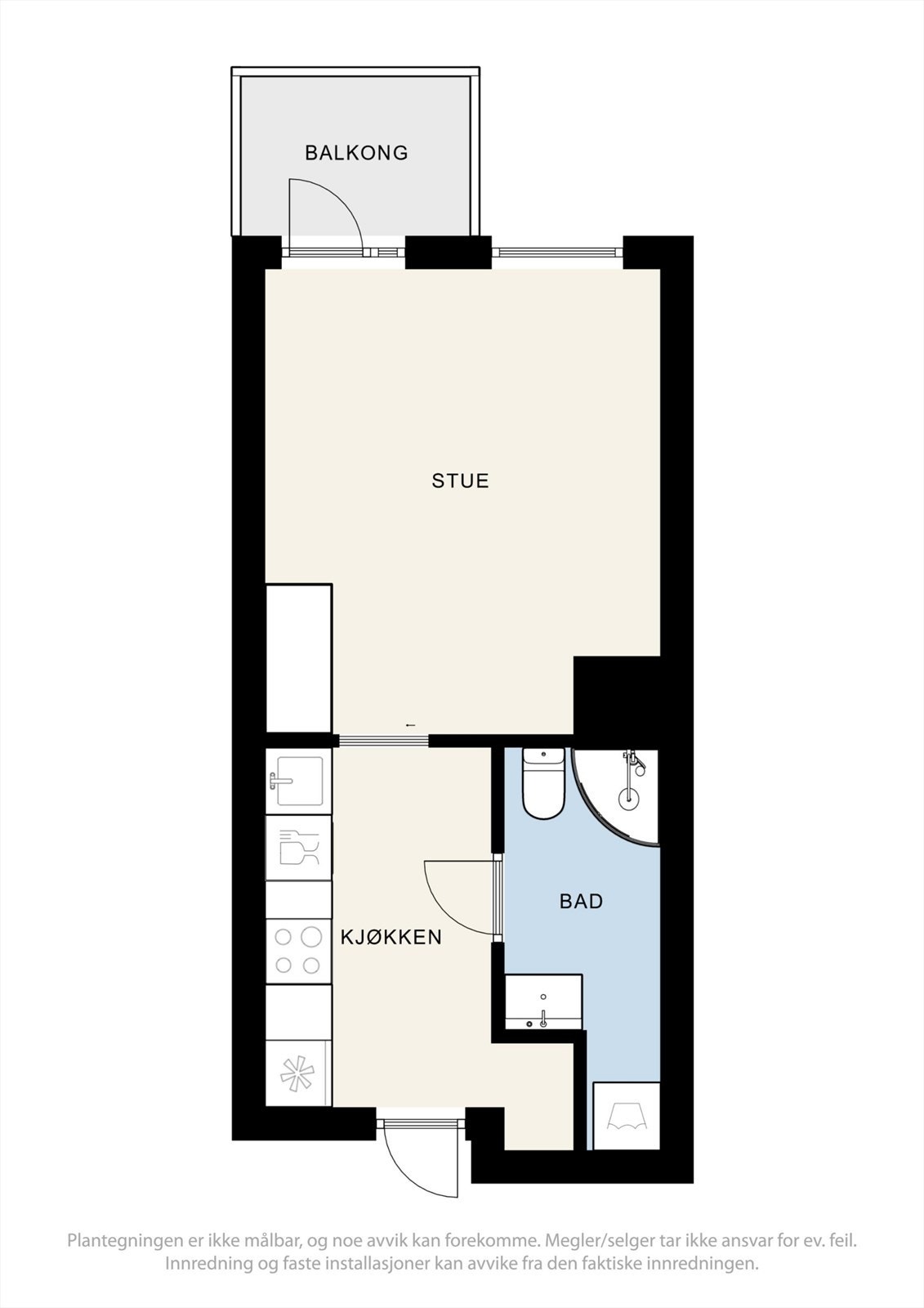 Leiligheten har kvaliteter som sydvendt balkong og romslig stue. Utenfor de 4 vegger har du også en eksternt bod på 4,7 m² samt felles takterasse. Galleribilde