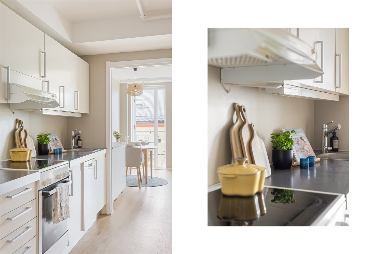 Her er det også integrert oppvaskmaskin og nisje i innredning for kjøle/fryseskap. Galleribilde
