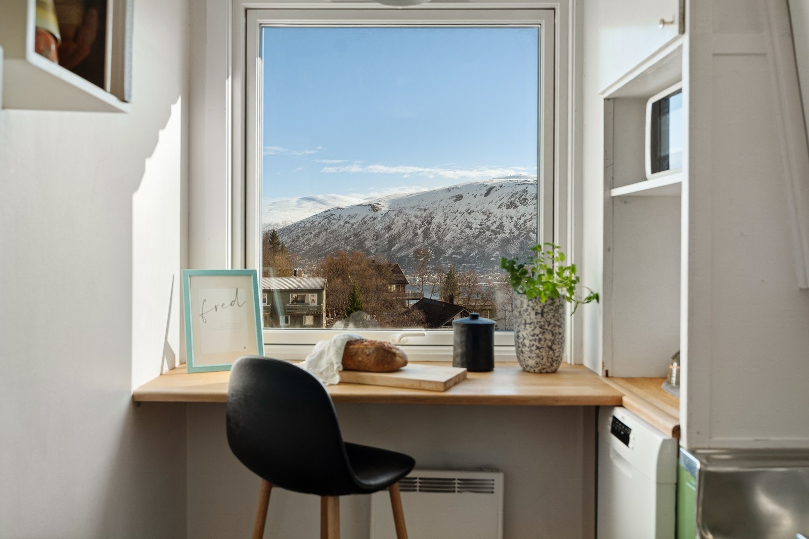 Plass til kontorløsning på soverommet.