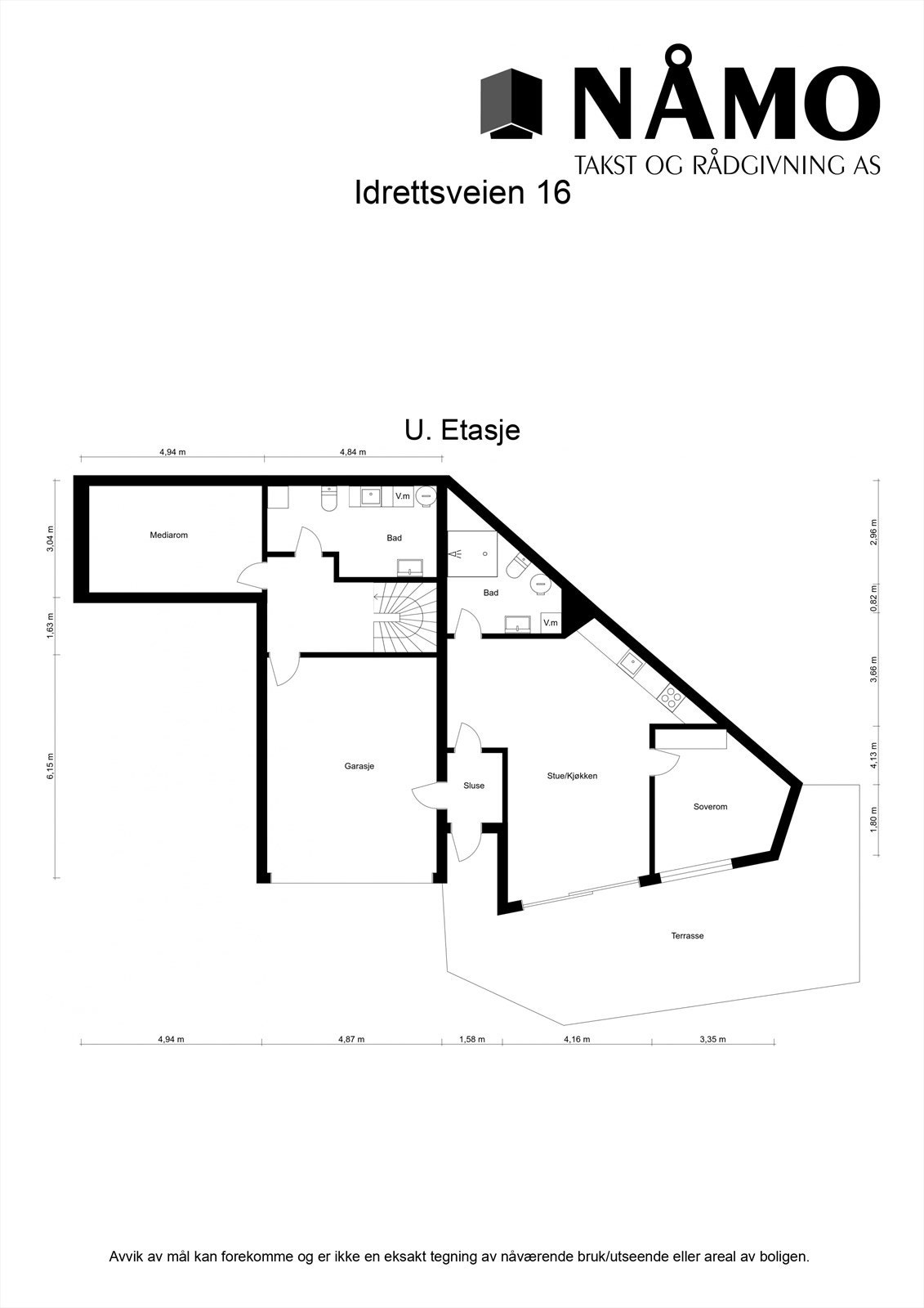 Plantegning underetasje. Galleribilde
