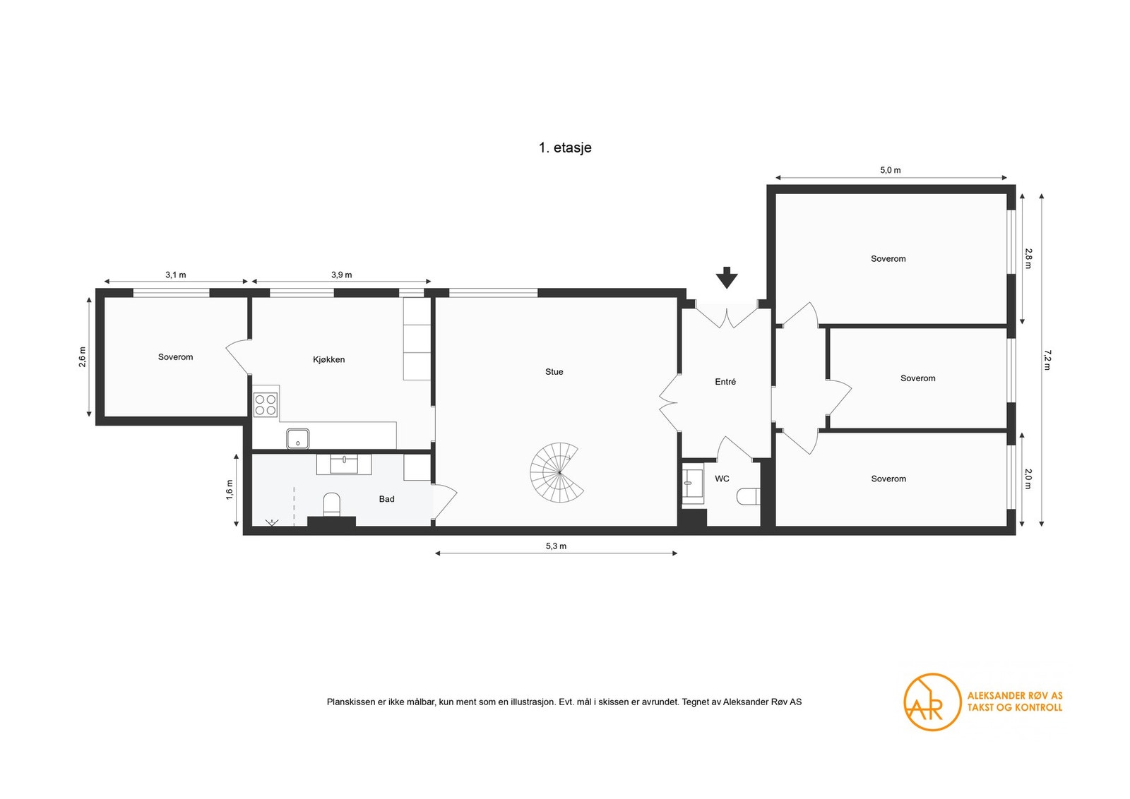 Plantegning 1. etasje Galleribilde