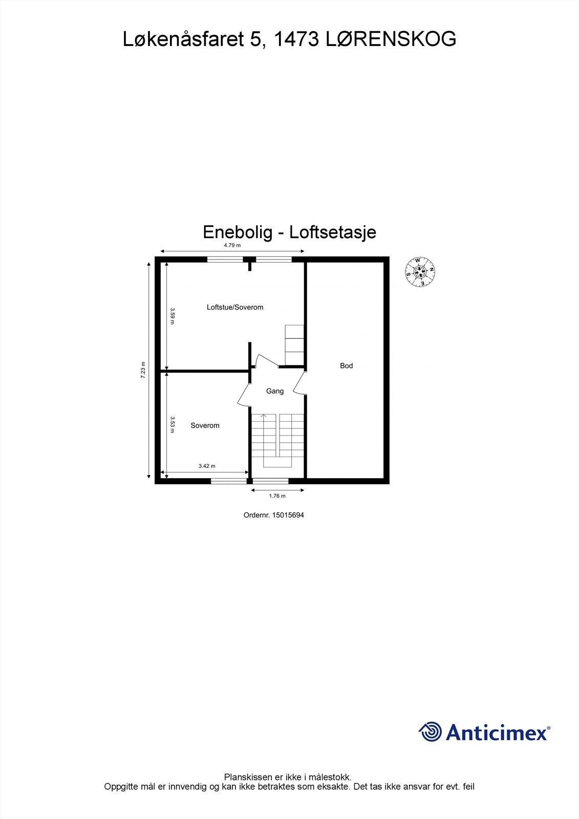 Plantegning - loftsetasje Galleribilde