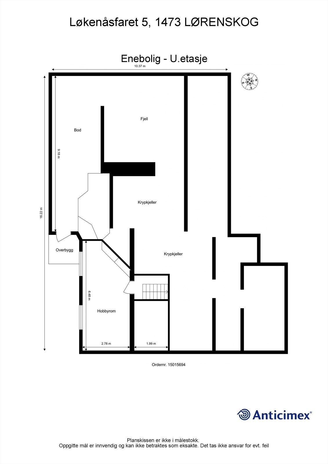 Plantegning underetasje Galleribilde