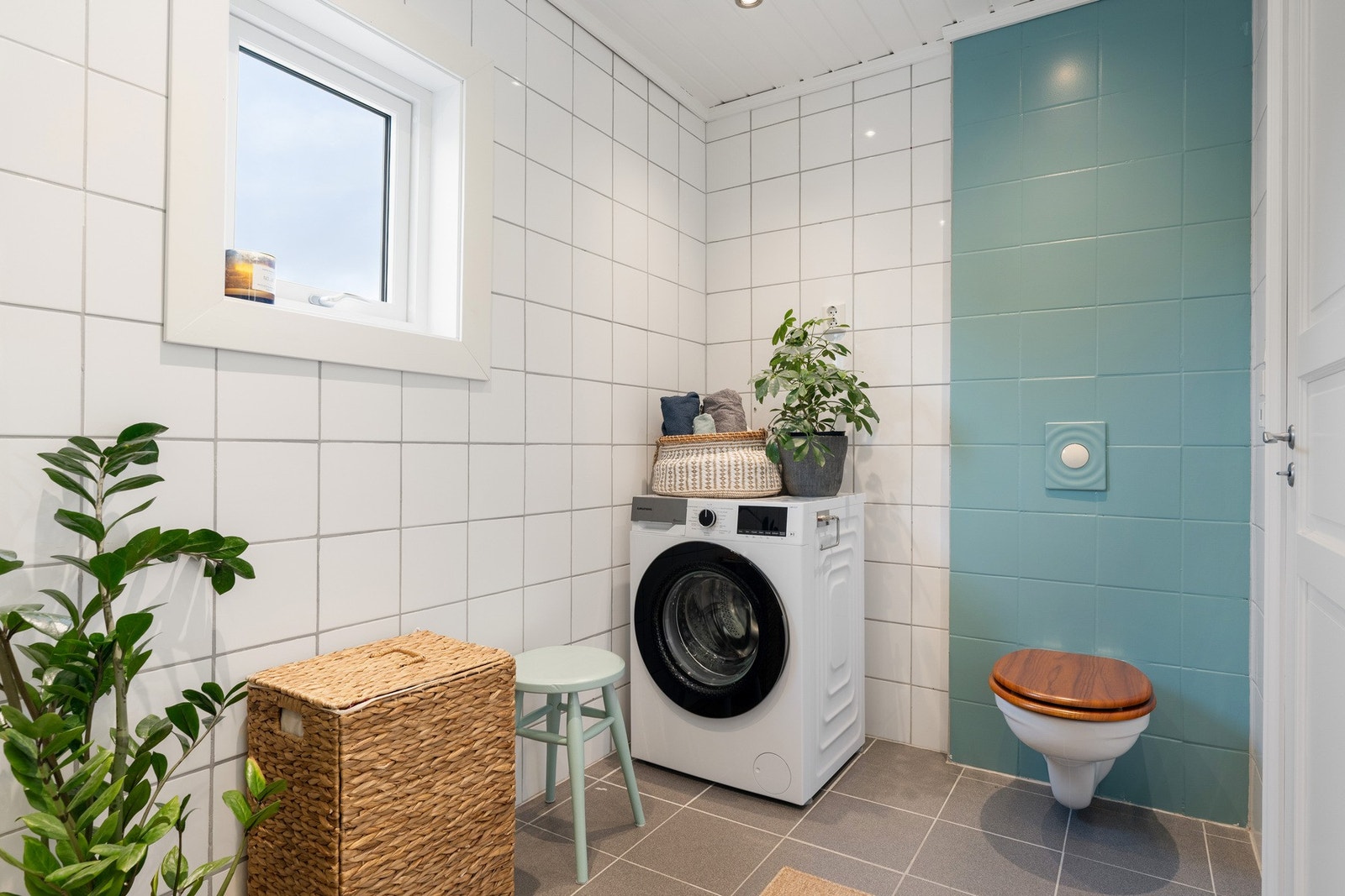 Badet har varmekabler i gulv. Galleribilde