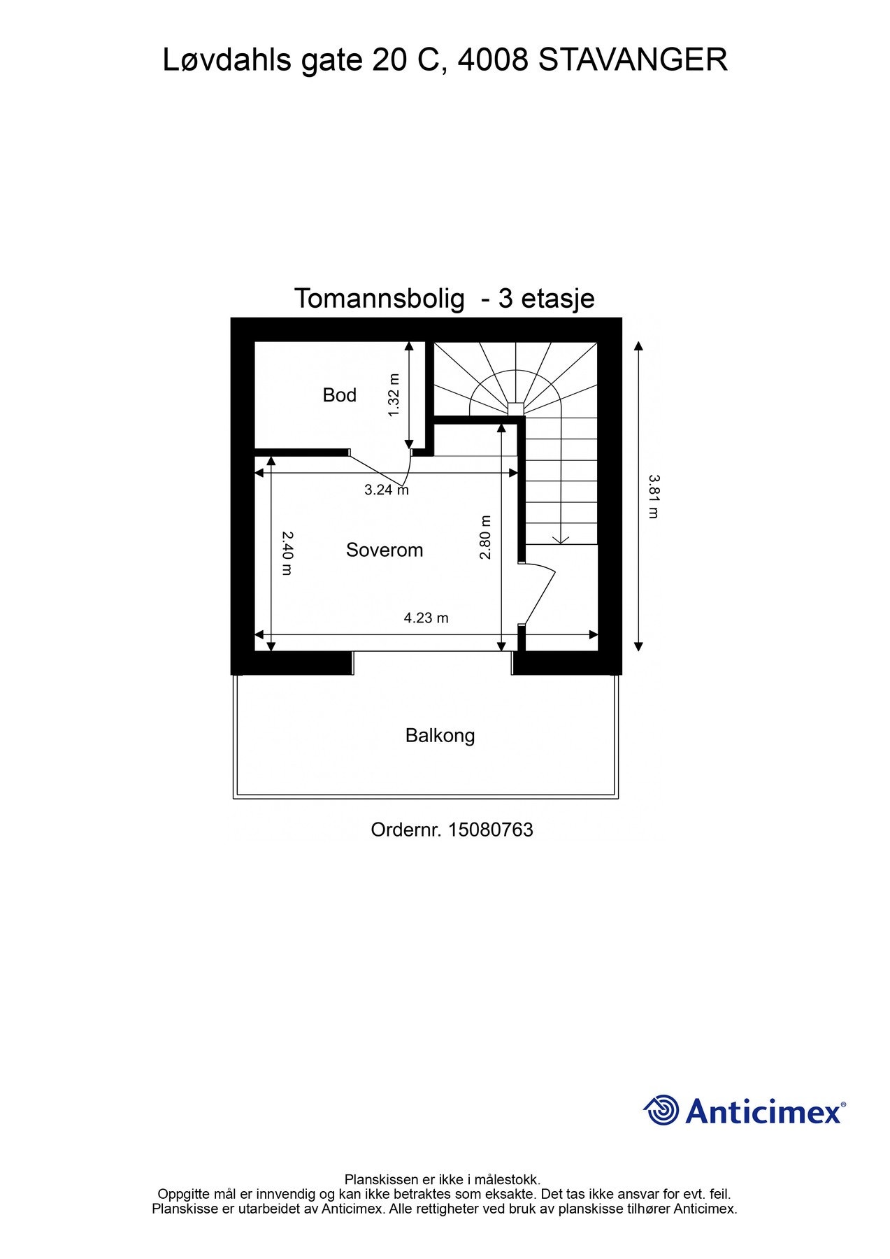 Planskisse 3. etasje Galleribilde