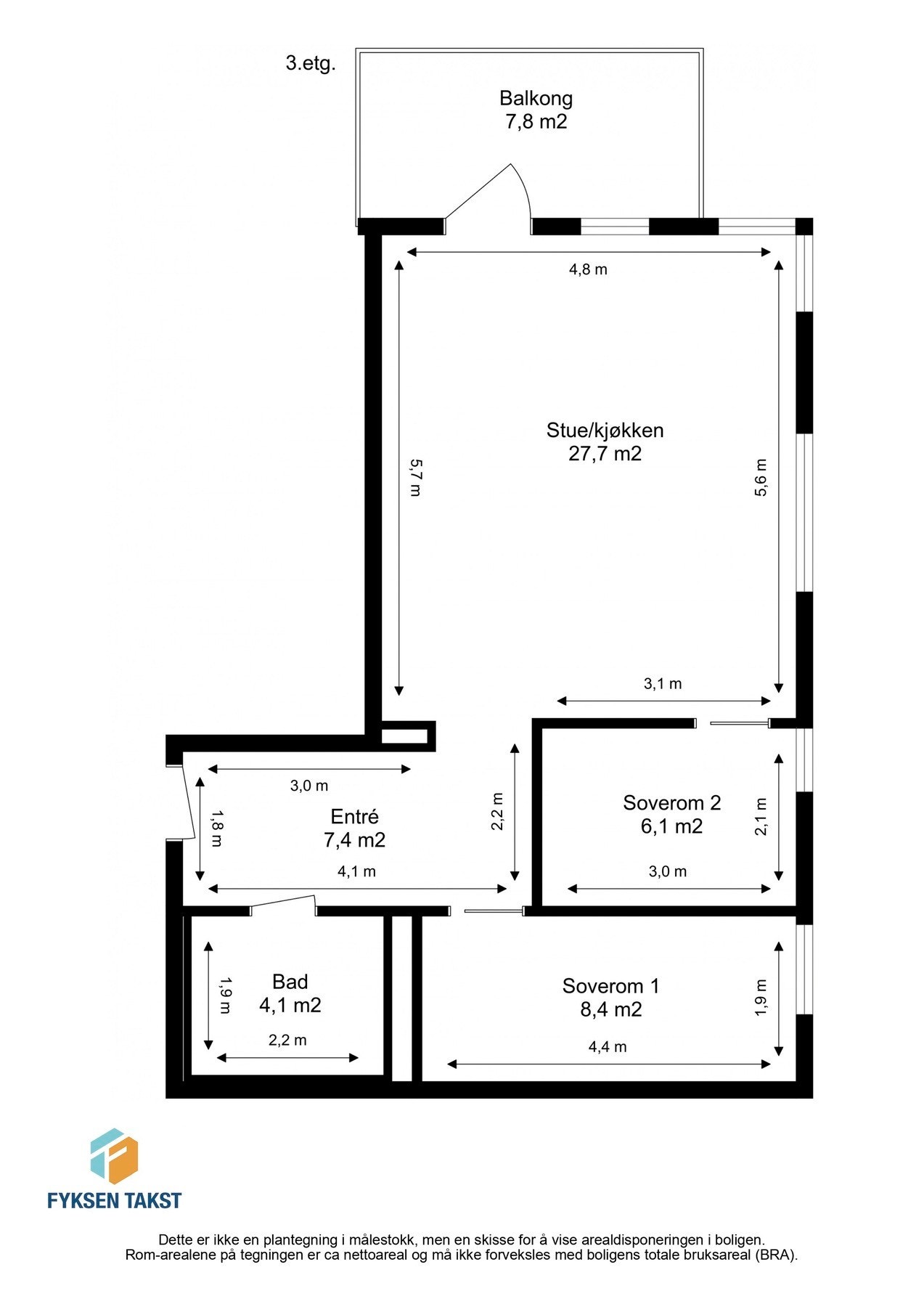 Målsatt planskisse. Galleribilde
