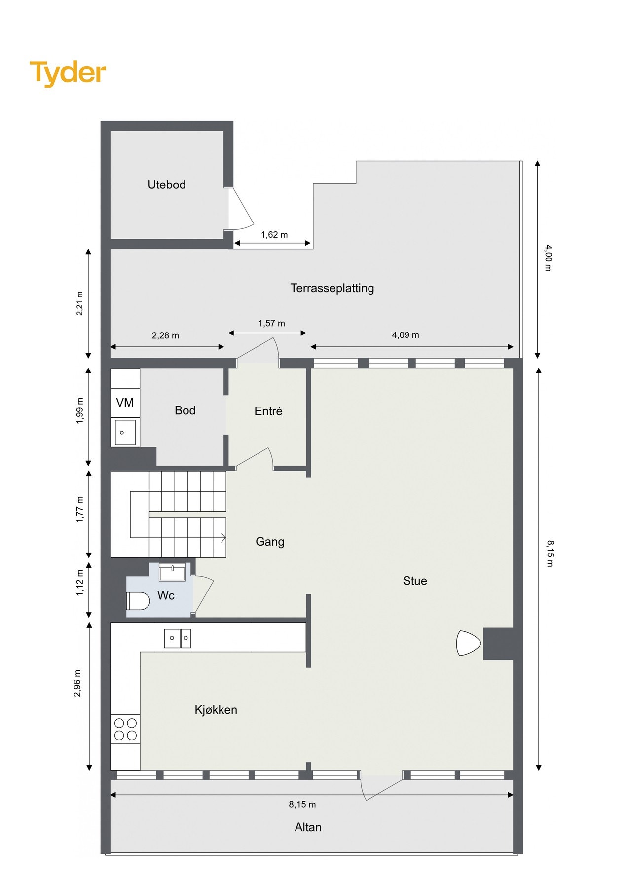 Plantegning 1.etg Galleribilde