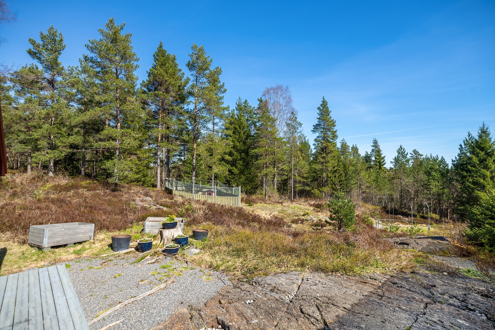 Naturskjønt uteområde med fjellknauser og vegetasjon - perfekt for deg som ønsker nærhet til naturen og rolige omgivelser. Galleribilde