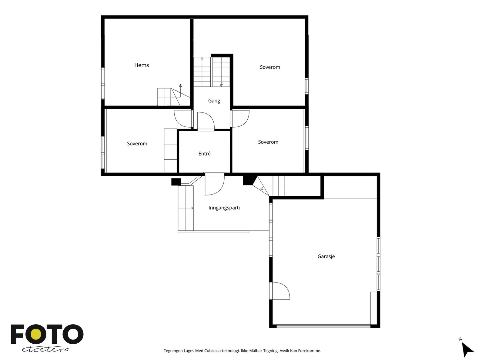 Plantegning loftsetasjen og 1.etasje. Galleribilde