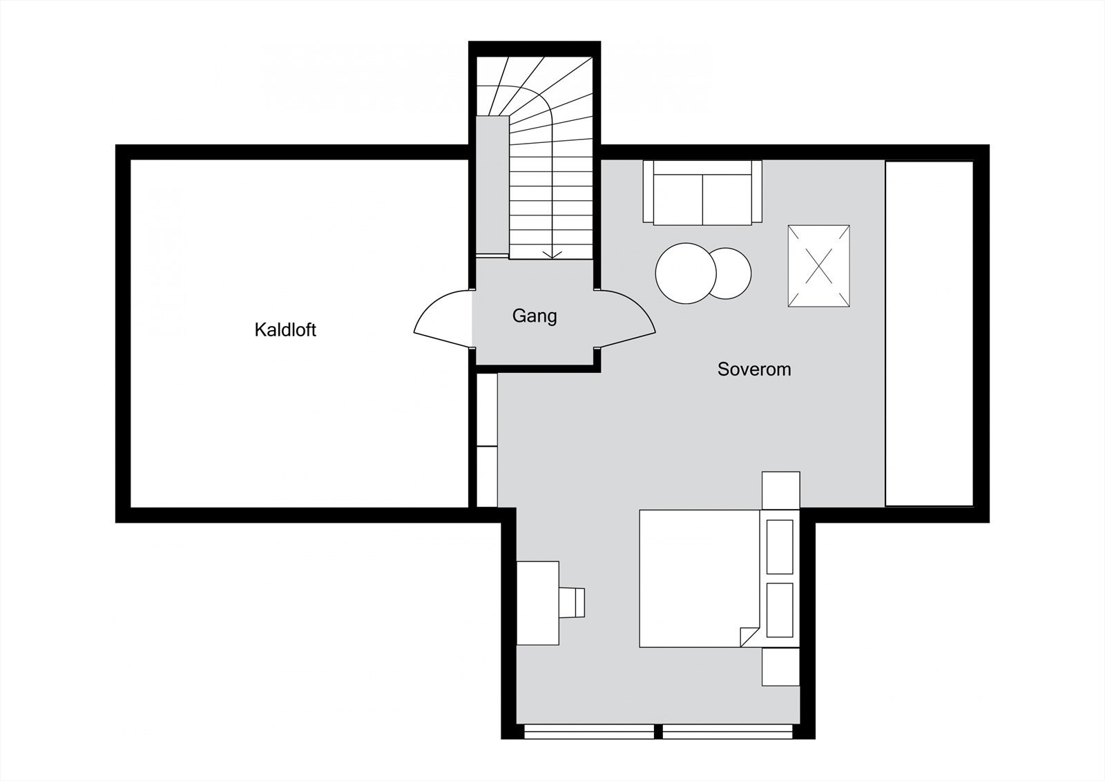 Planløsning loft (ikke omsøkt/godkjent) Galleribilde