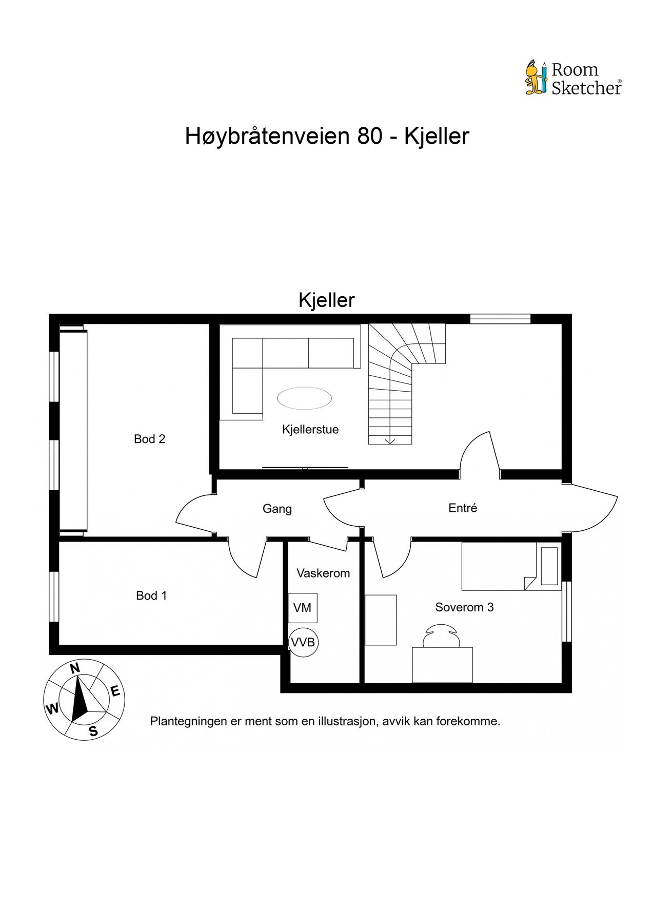 Plantegning kjeller. Galleribilde