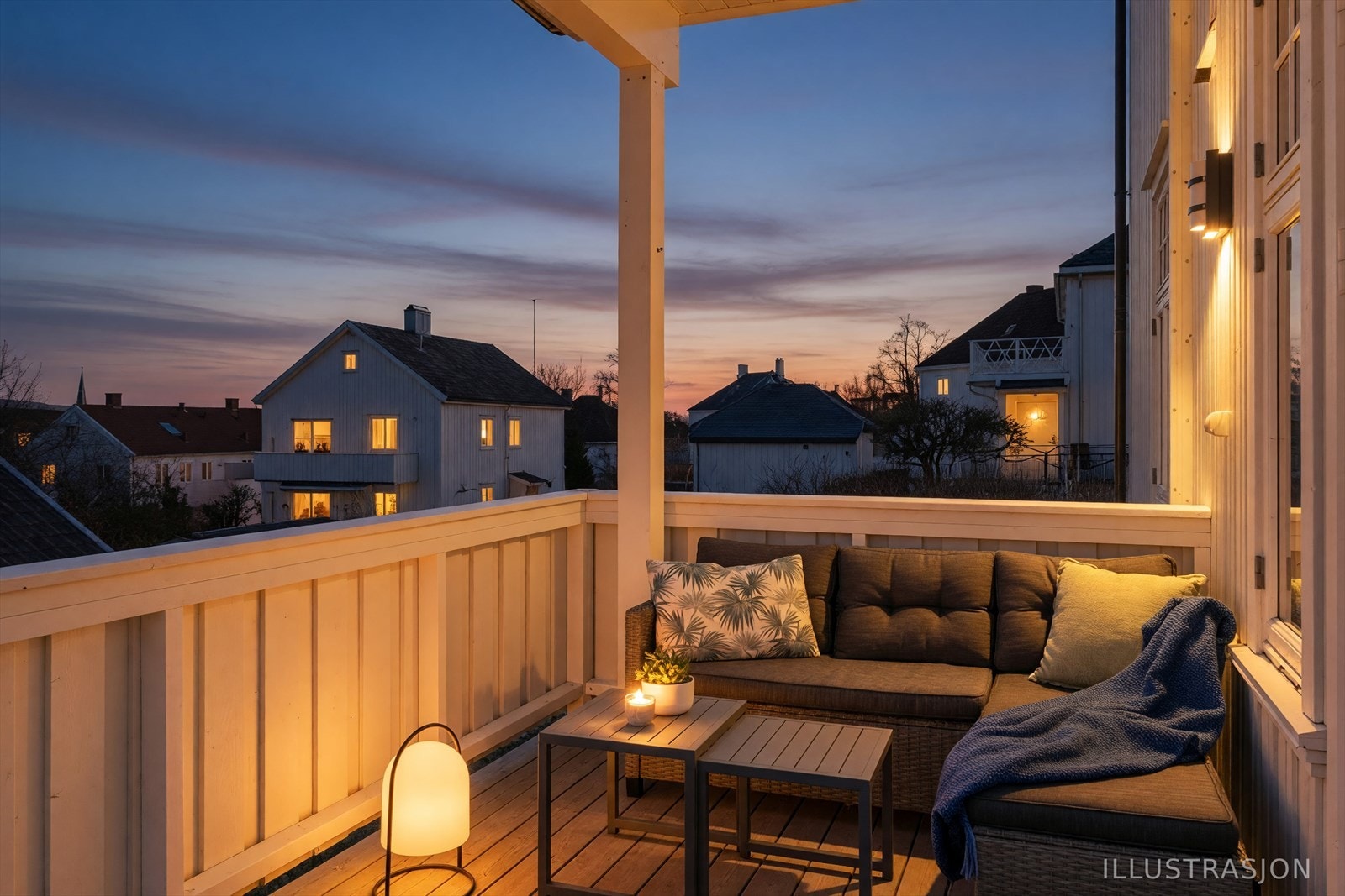Verandaen på 9 m² ble etablert i 2016 og har god plass til en sittegruppe. Galleribilde