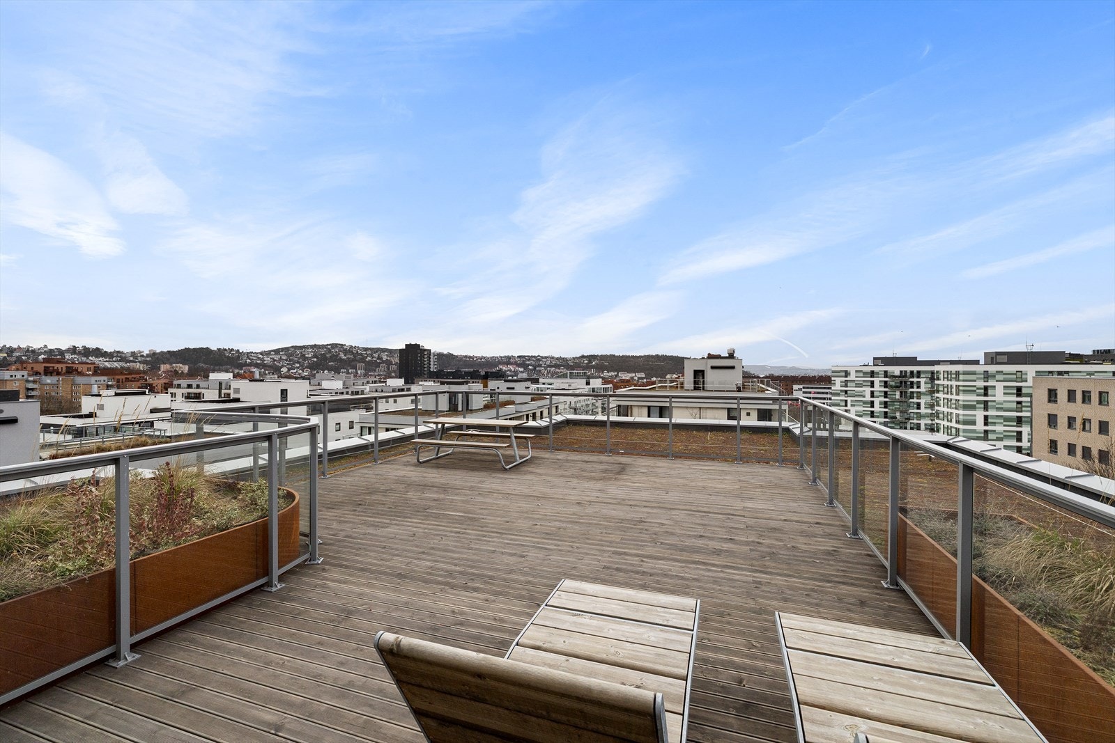 Hyggelig felles takterrasse. Galleribilde