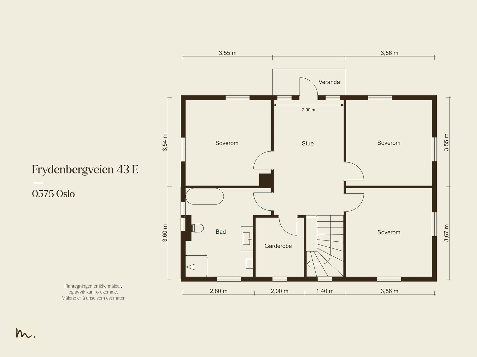 2. etasje består av stue, tre soverom, bad og garderobe. Galleribilde