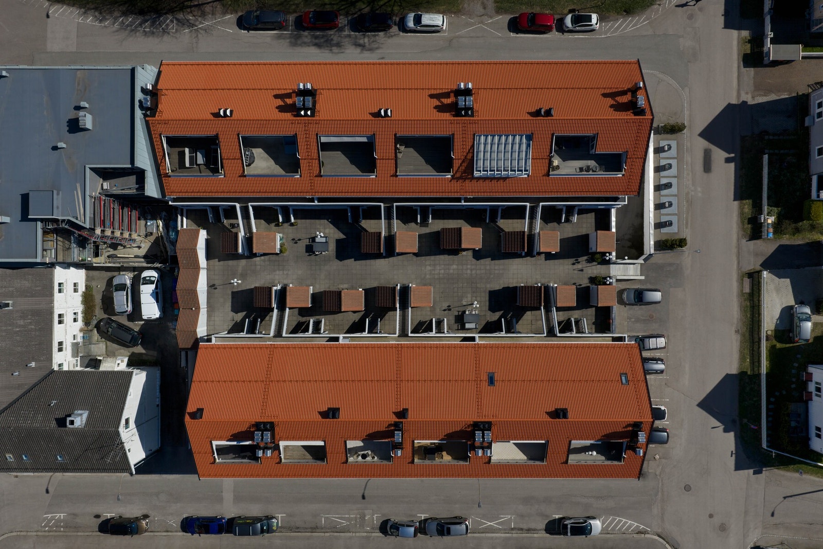 Fasaden sett ovenfra. Galleribilde