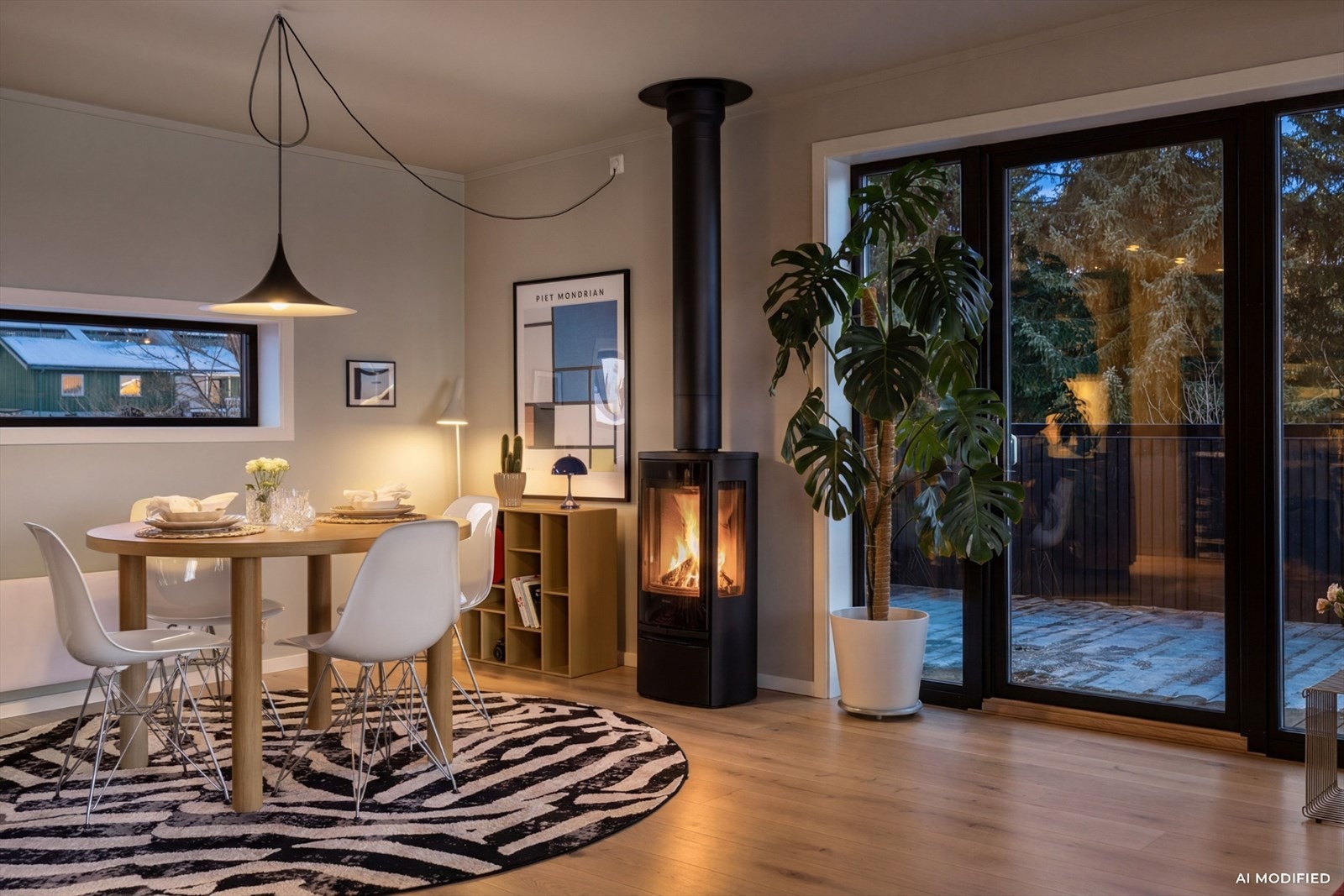 Fra stua er det utgang til en romslig terrasse. Galleribilde