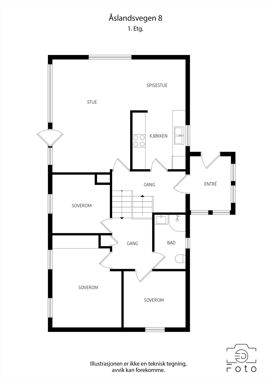 Plantegning hovedetasje Galleribilde