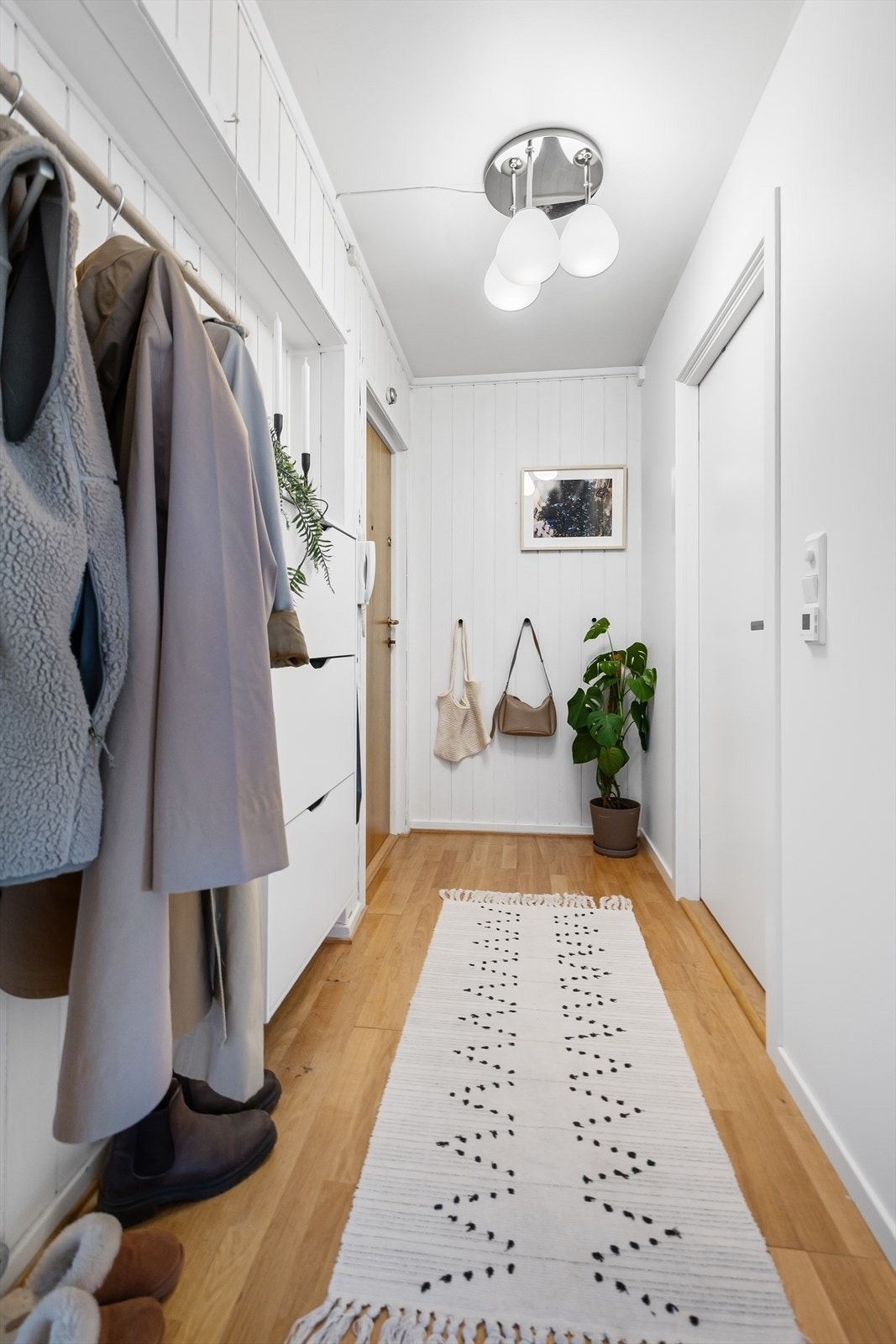 Entré med klesoppheng og skoskap. Galleribilde
