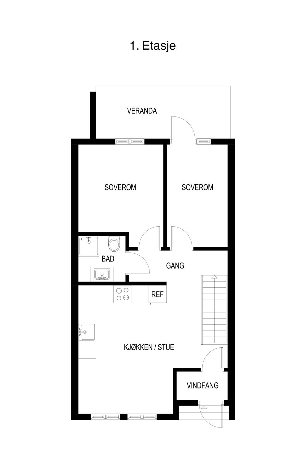 1.Etasje - 2D plantegning Galleribilde