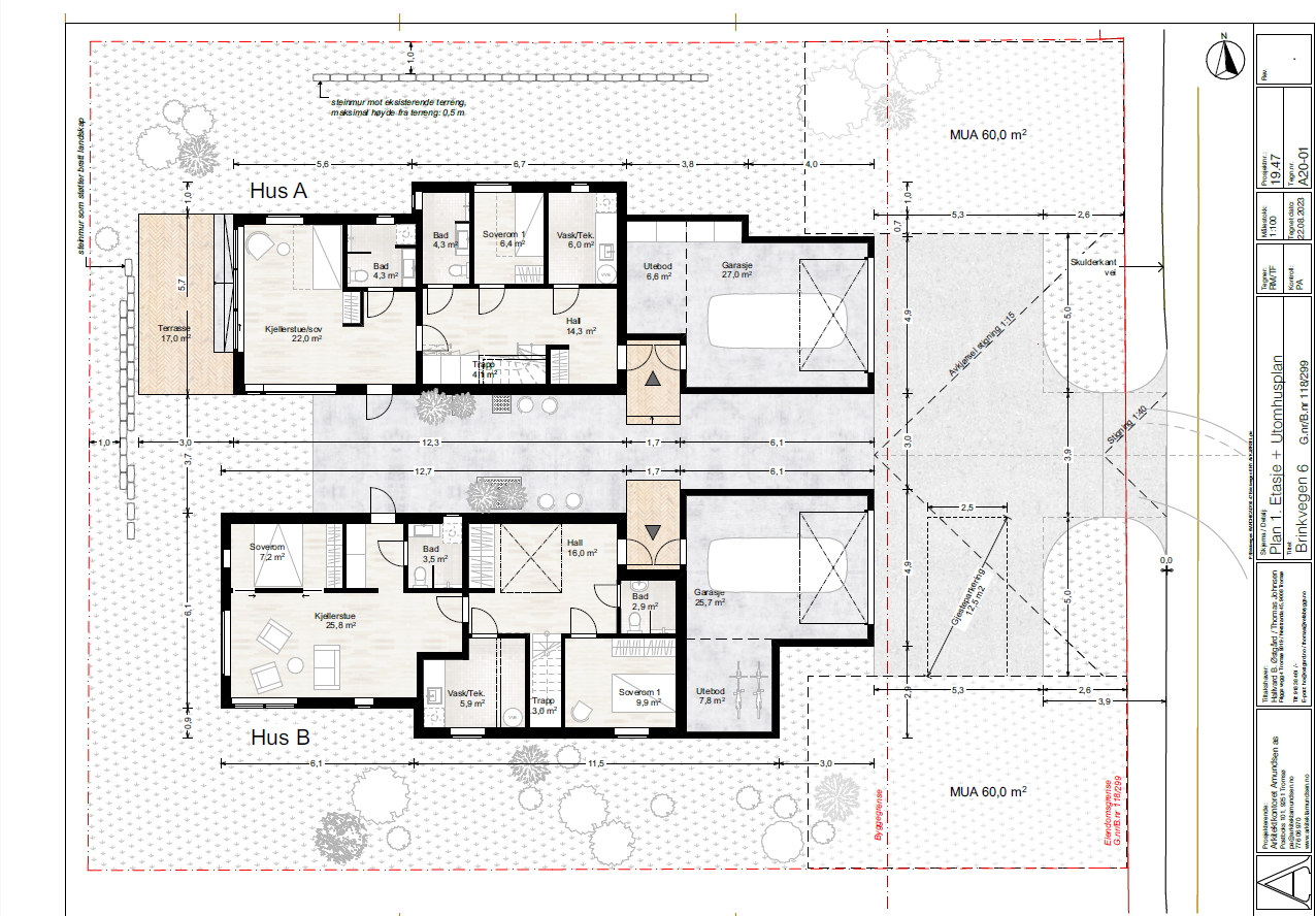 Plan 1. etasje - tilrettelagt for hybel (eventuelt kjellerstue for eget bruk). Galleribilde