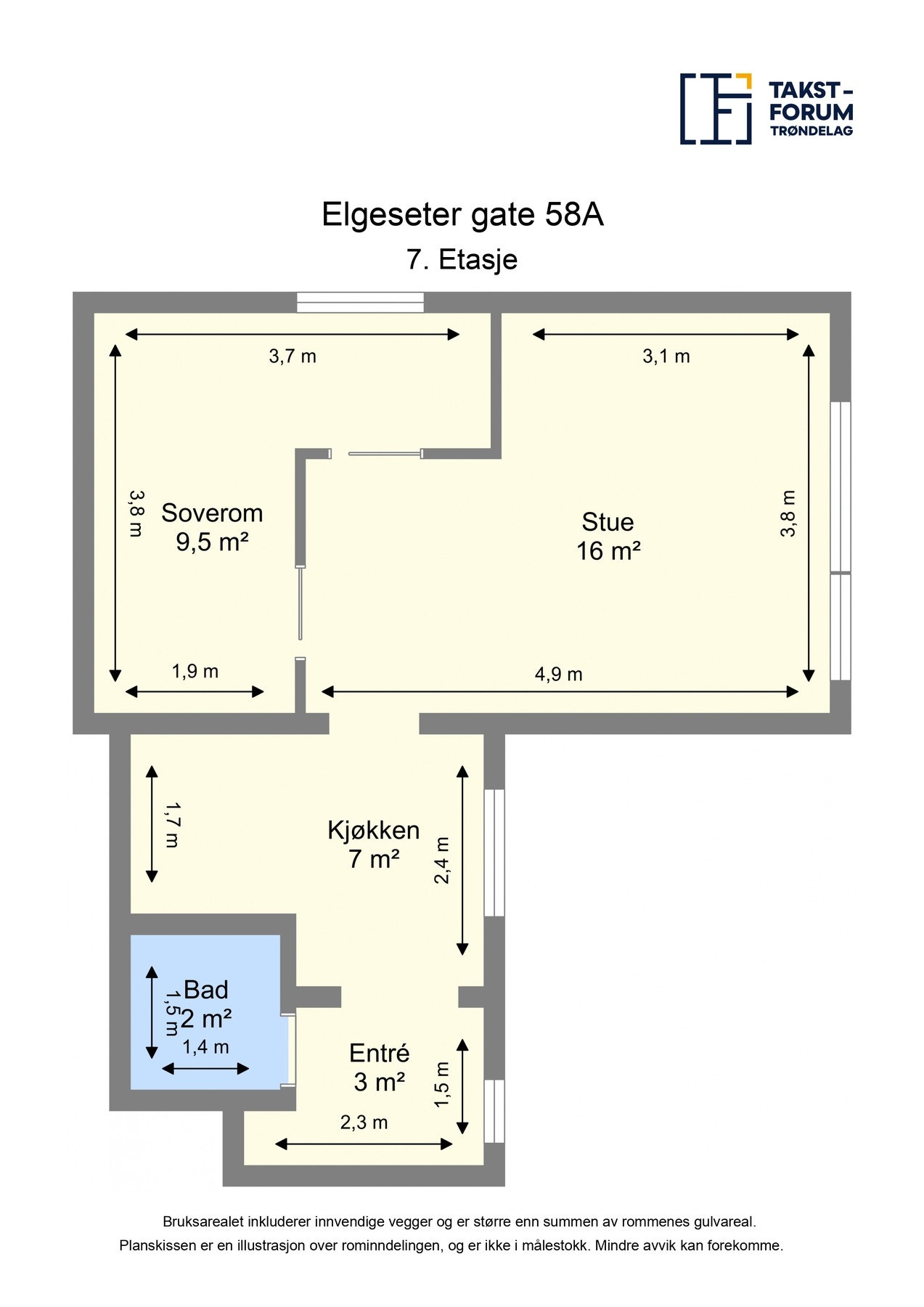 Plantegning 7.etasje Galleribilde