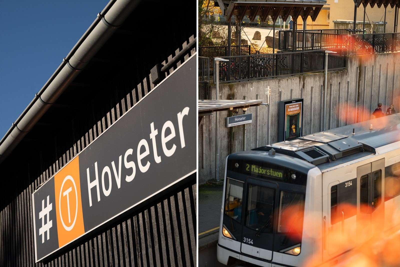 Fra Hovseter T-banestasjon går linje 2 med ca. 10 minutters reisetid til Majorstuen, og stasjonen ligger ca. 8-10 minutters gange fra boligen Galleribilde
