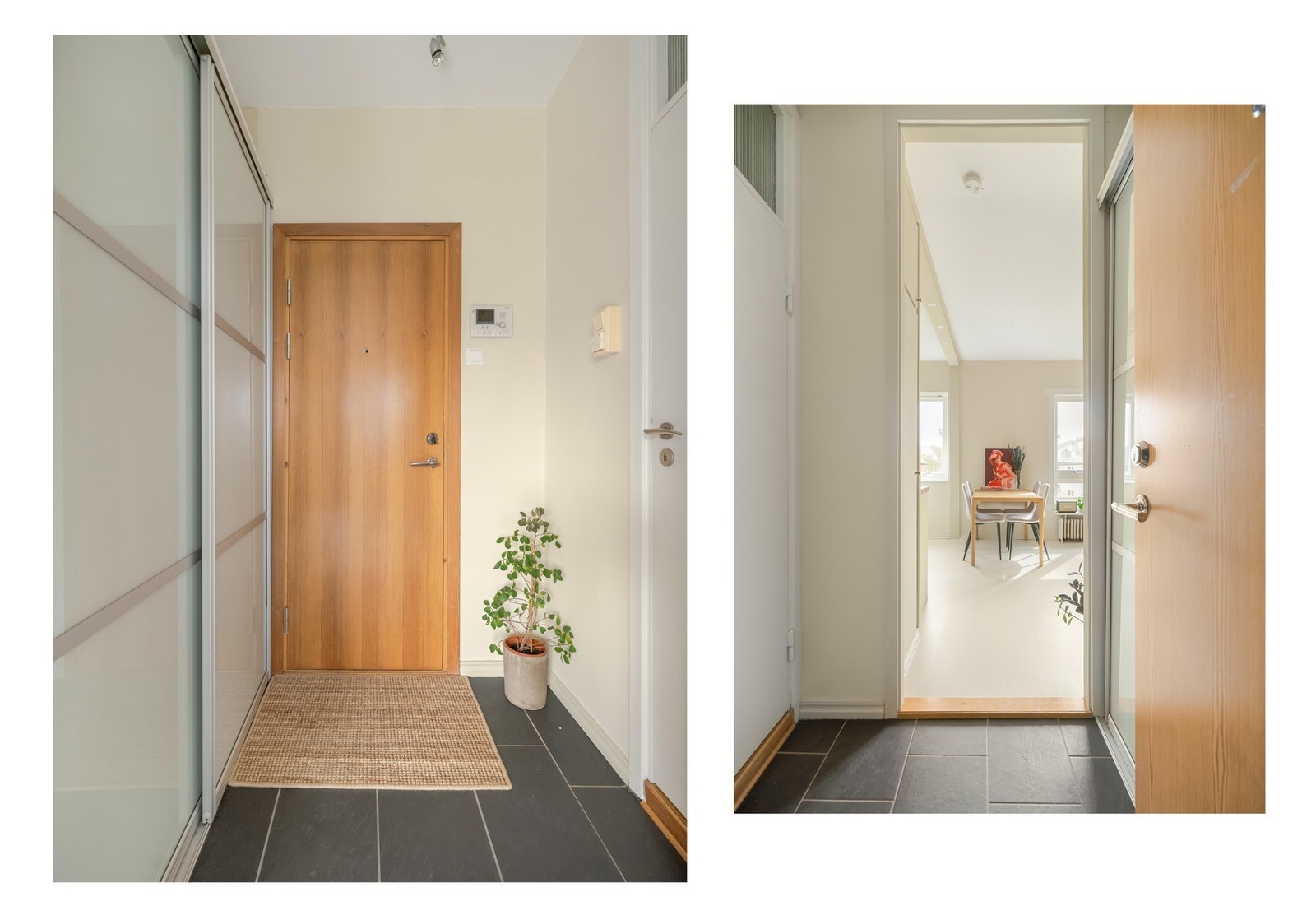 I entreen er det bra med oppbevaringsplass i medfølgende garderobe. Galleribilde