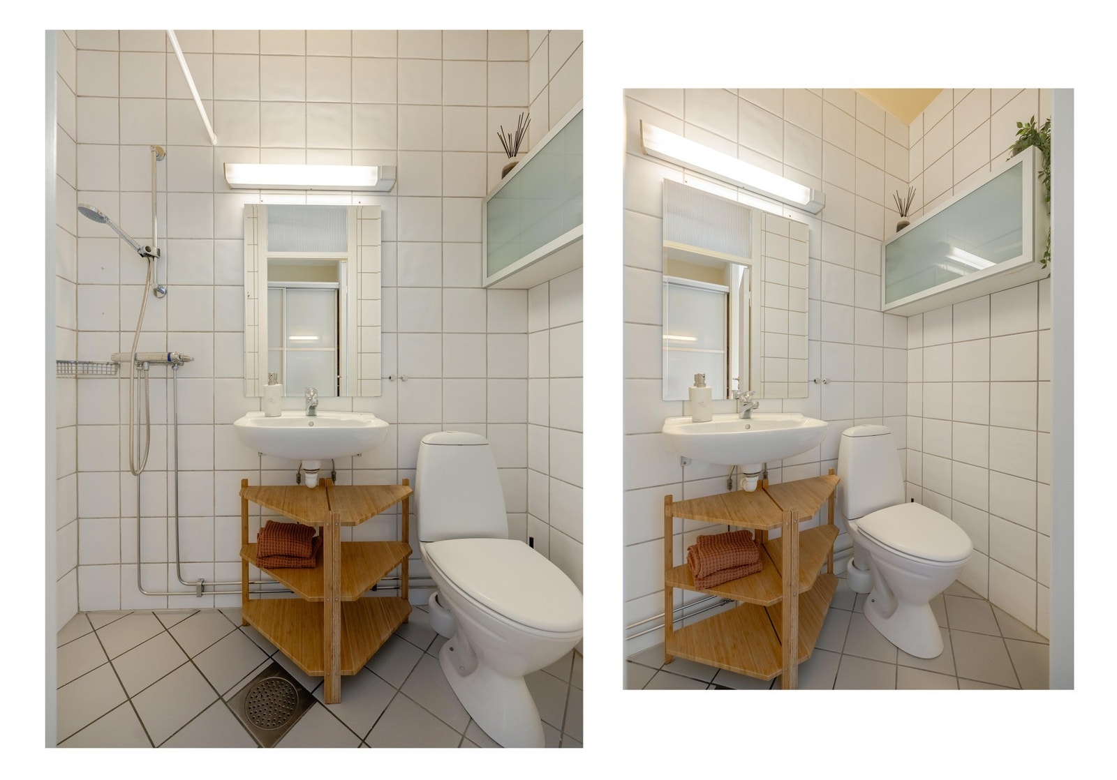 Herfra finner vi også inngangen til baderommet som ble renovert i regi av borettslaget i 2001. Borettslaget har også et stort og kostnadsfritt fellesvaskeri. Galleribilde