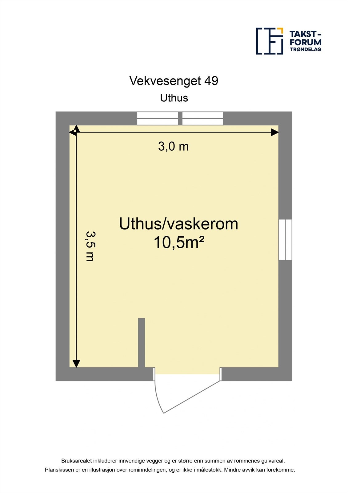 Planskisse uthus/vaskerom Galleribilde