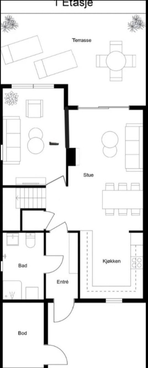 Plantegning 1. etasje Galleribilde