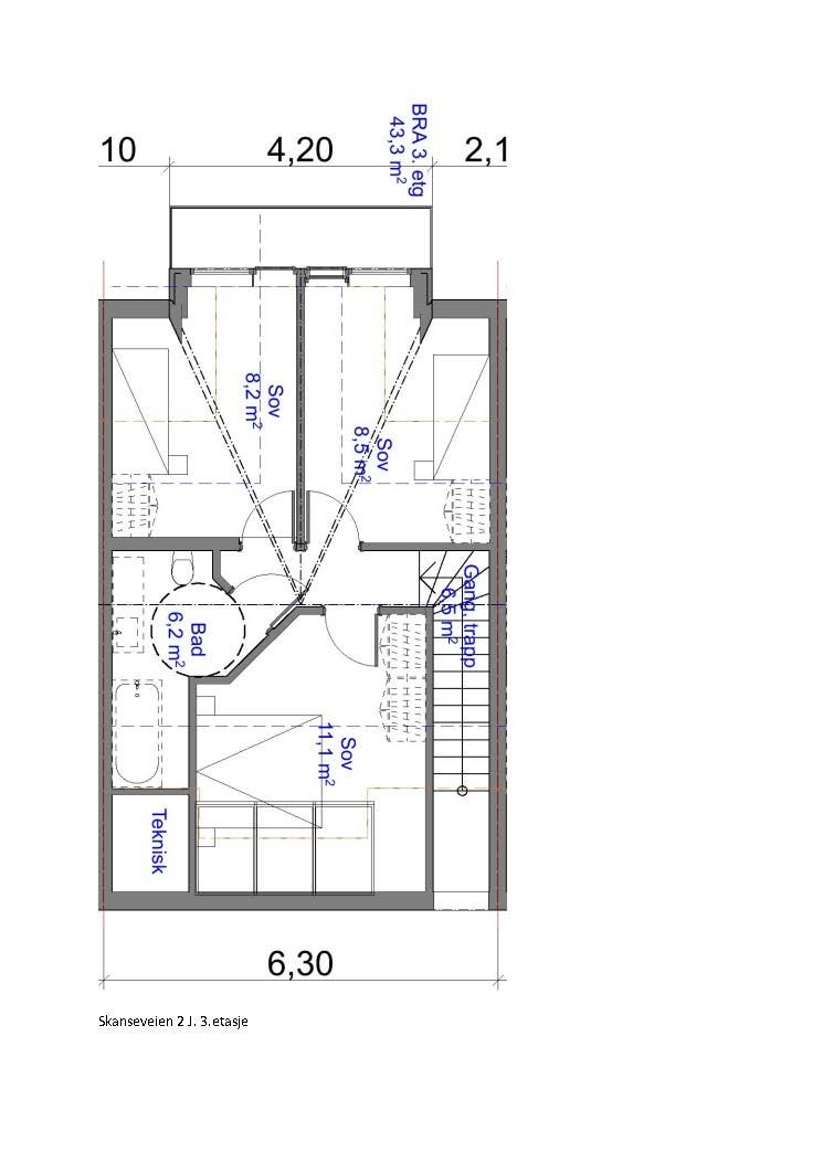 Plantegning 3.etasje Galleribilde