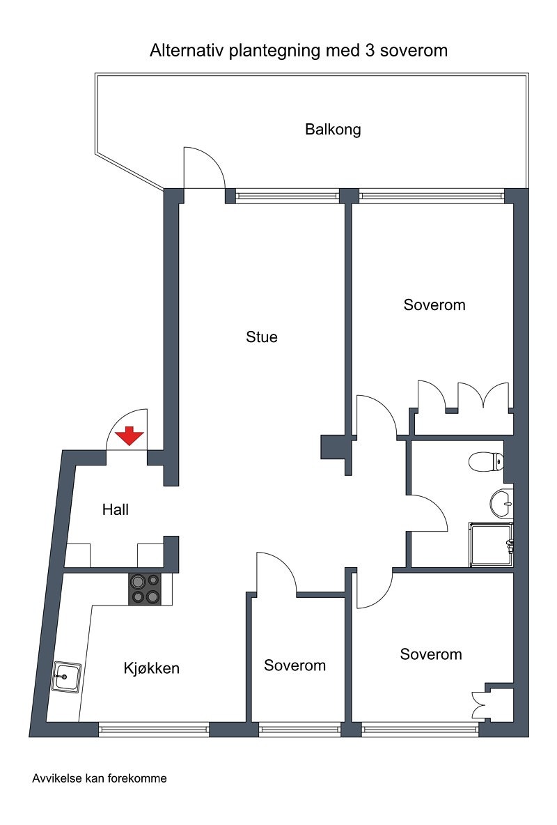 Alternativ planløsning Galleribilde