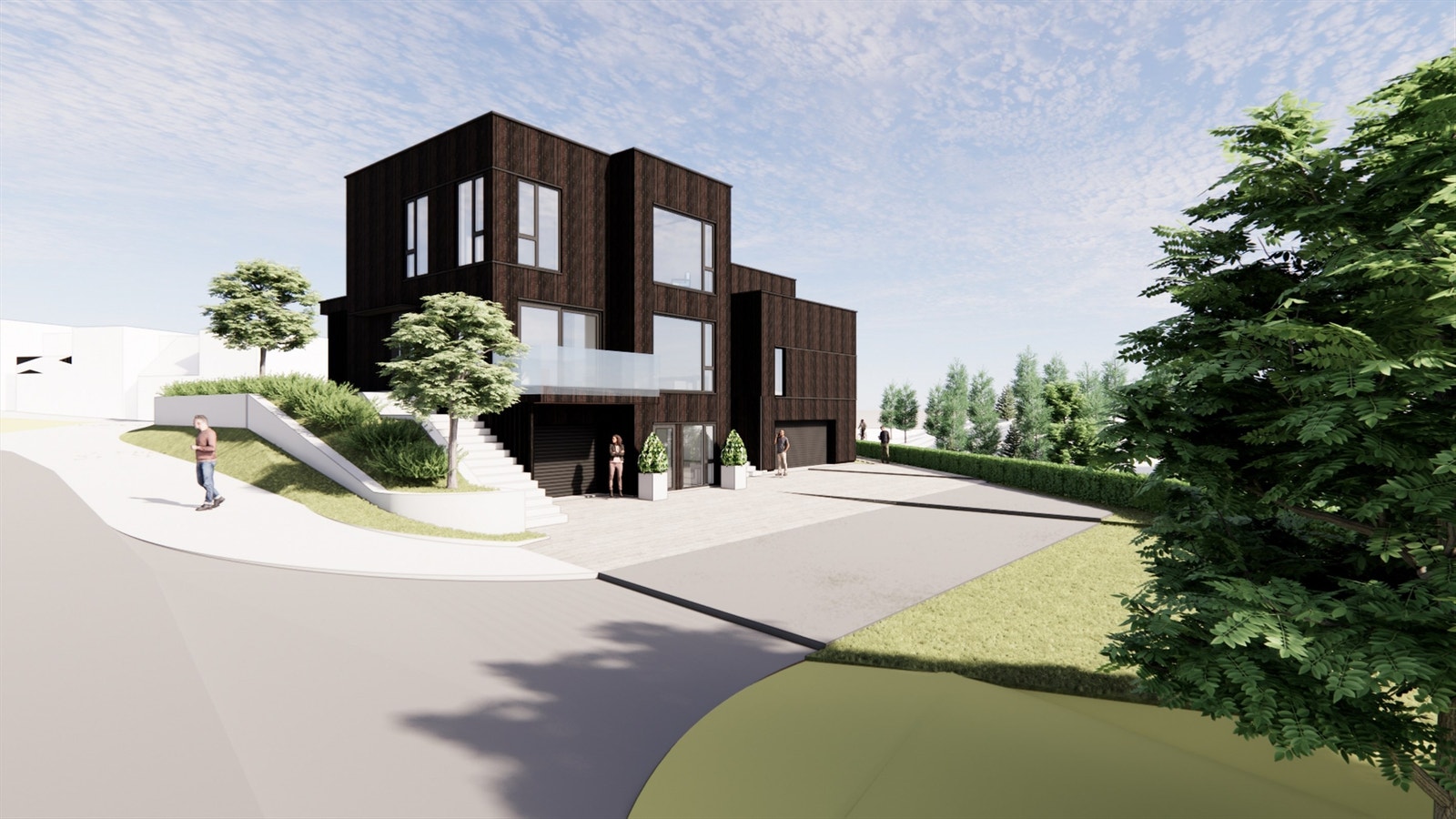 Illustrasjon på hvordan man kan få bygge. Galleribilde