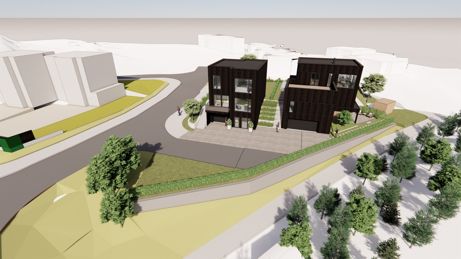 Illustrasjon på hvordan man kan få bygge. Galleribilde