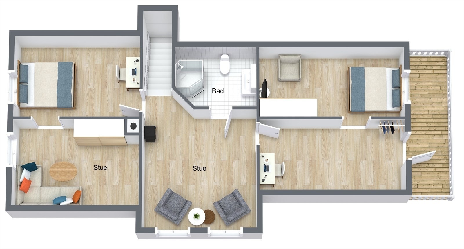 Plantegning loftsplan Galleribilde