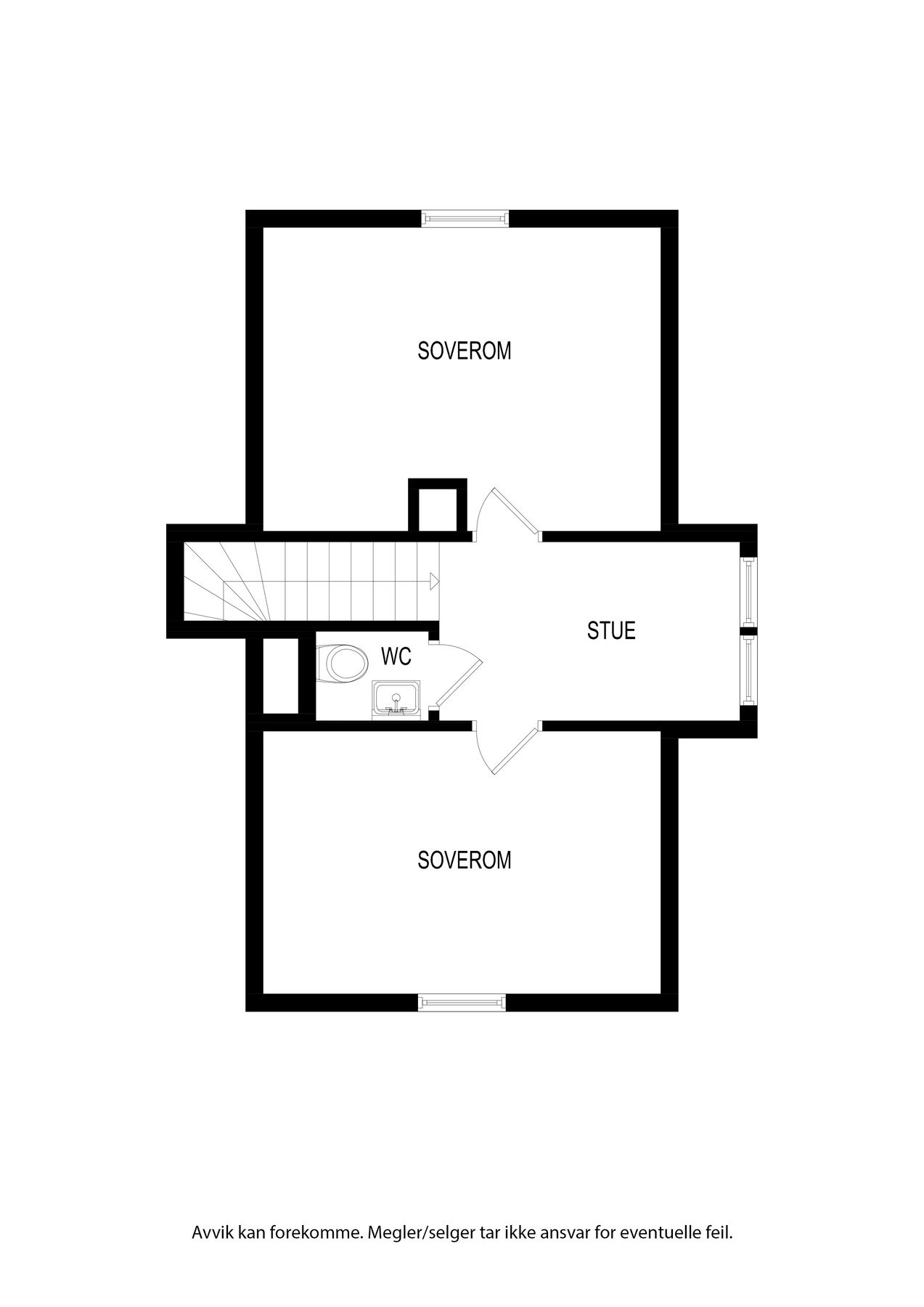 Plantegning 2 etg. Kan avvike fra faktiske forhold. Galleribilde