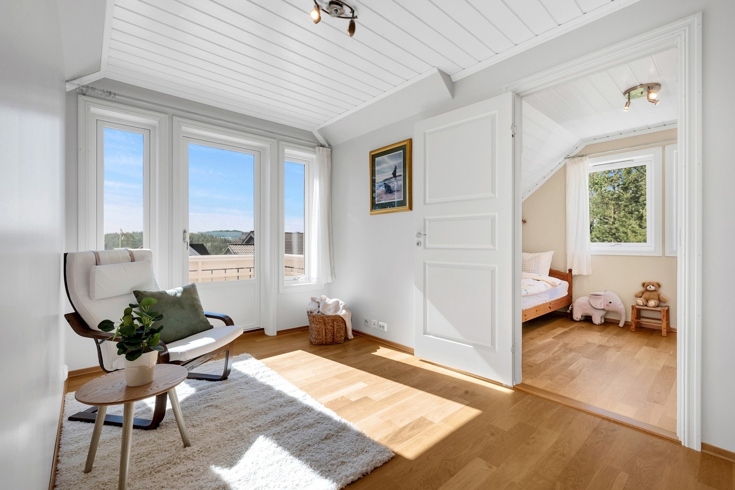 Loftstuen er meget trivelig. Galleribilde
