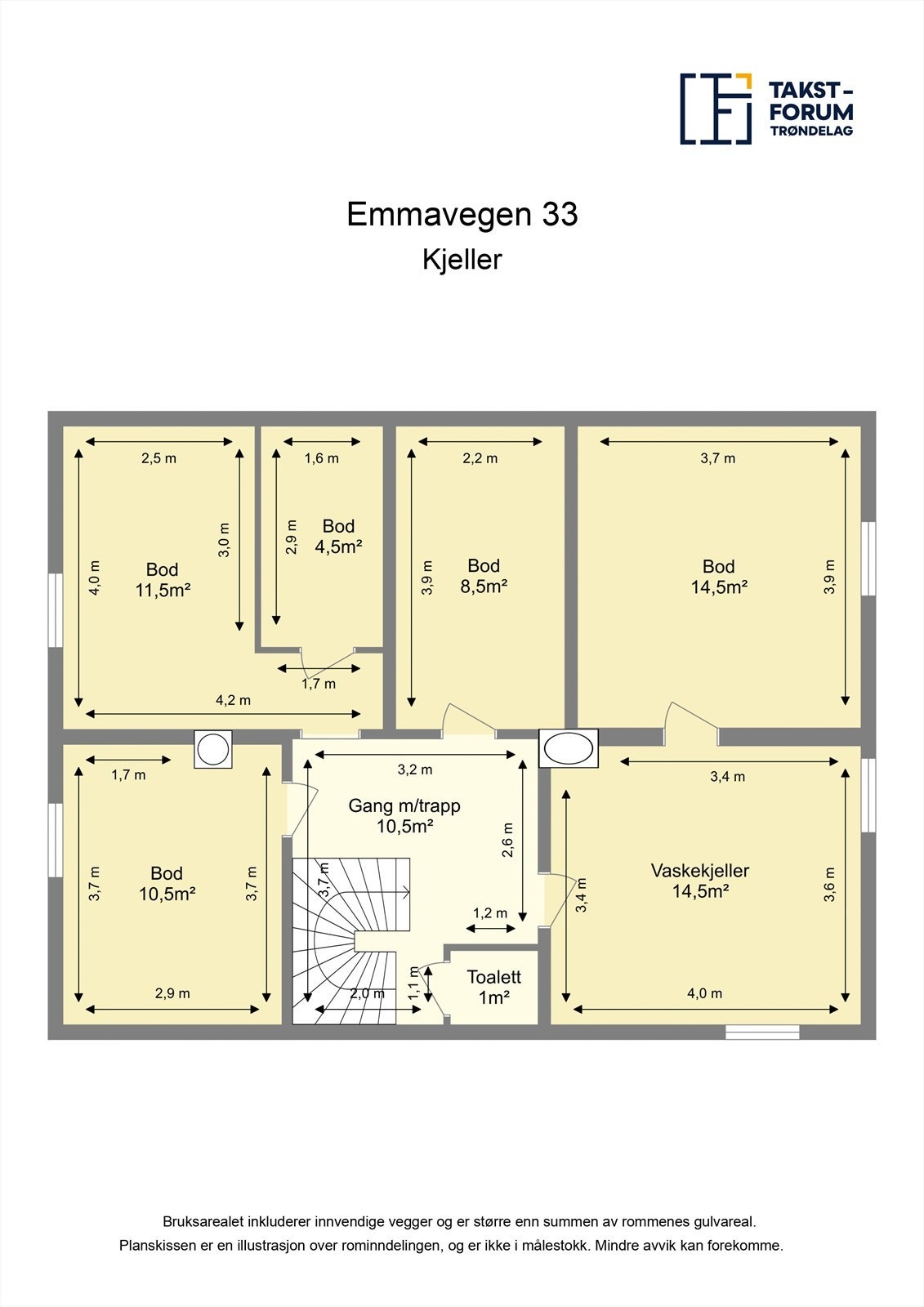 Planskisse kjeller Galleribilde